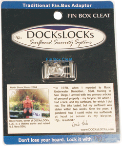 Dockslocks Fin Box Cleat Single - Surfboard Accessory for Secure Fin Attachment - Perfect for Surfing, Windsurfing & Water Sports