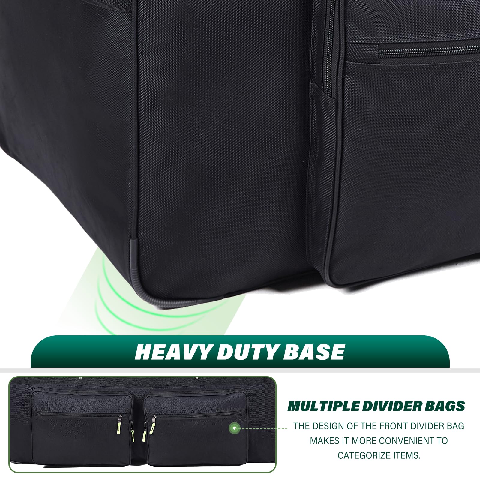 1800D Heavy Duty Soft Camping Trunk with Shoulder Straps - Durable Storage for Kids' Sleepaway Camp Gear & Travel Essentials