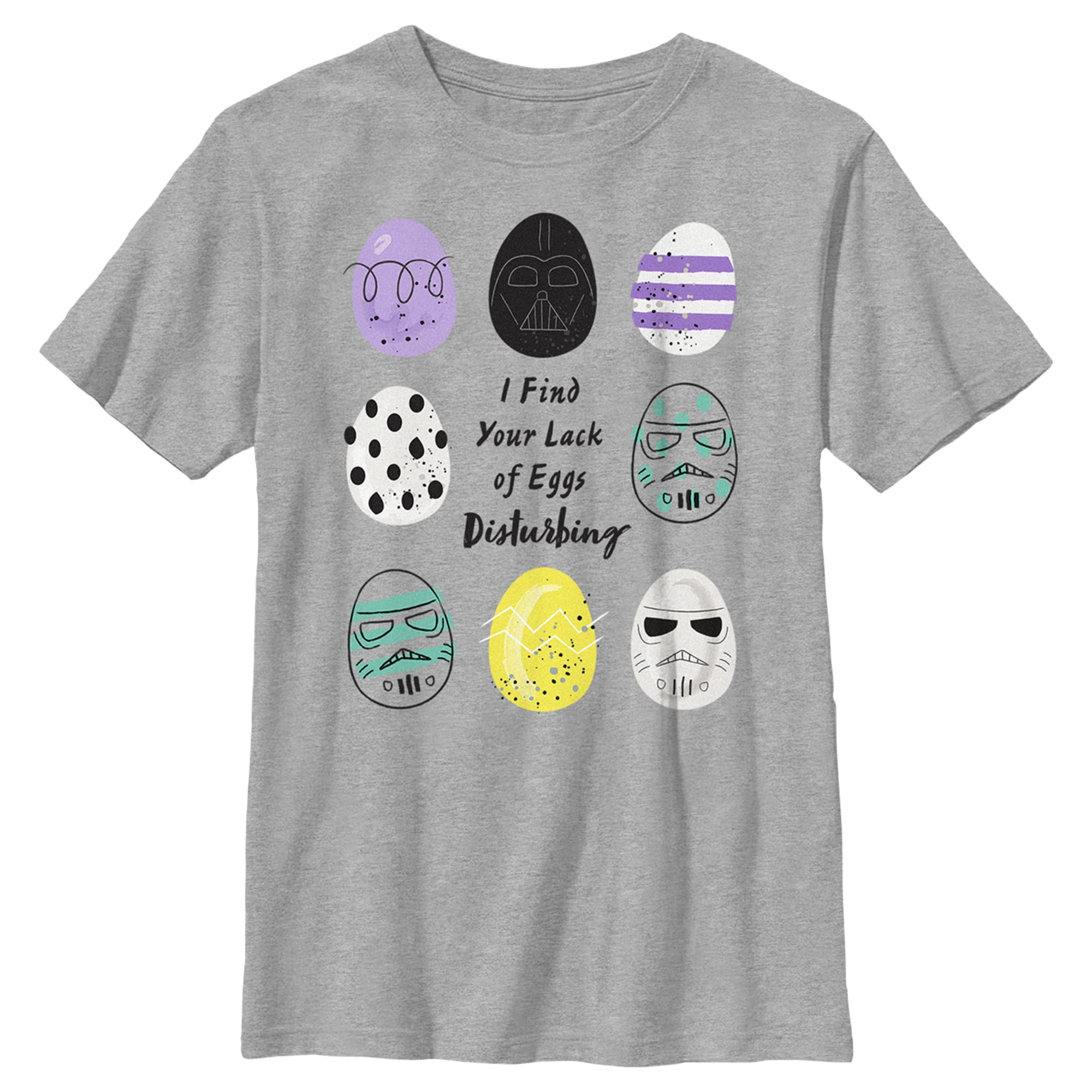 Boys Star Wars Easter Darth Vader 'I Find Your Lack of Eggs Disturbing' Graphic T-Shirt - Funny Costume Party Outfit for Kids Halloween & Easter Celebrations