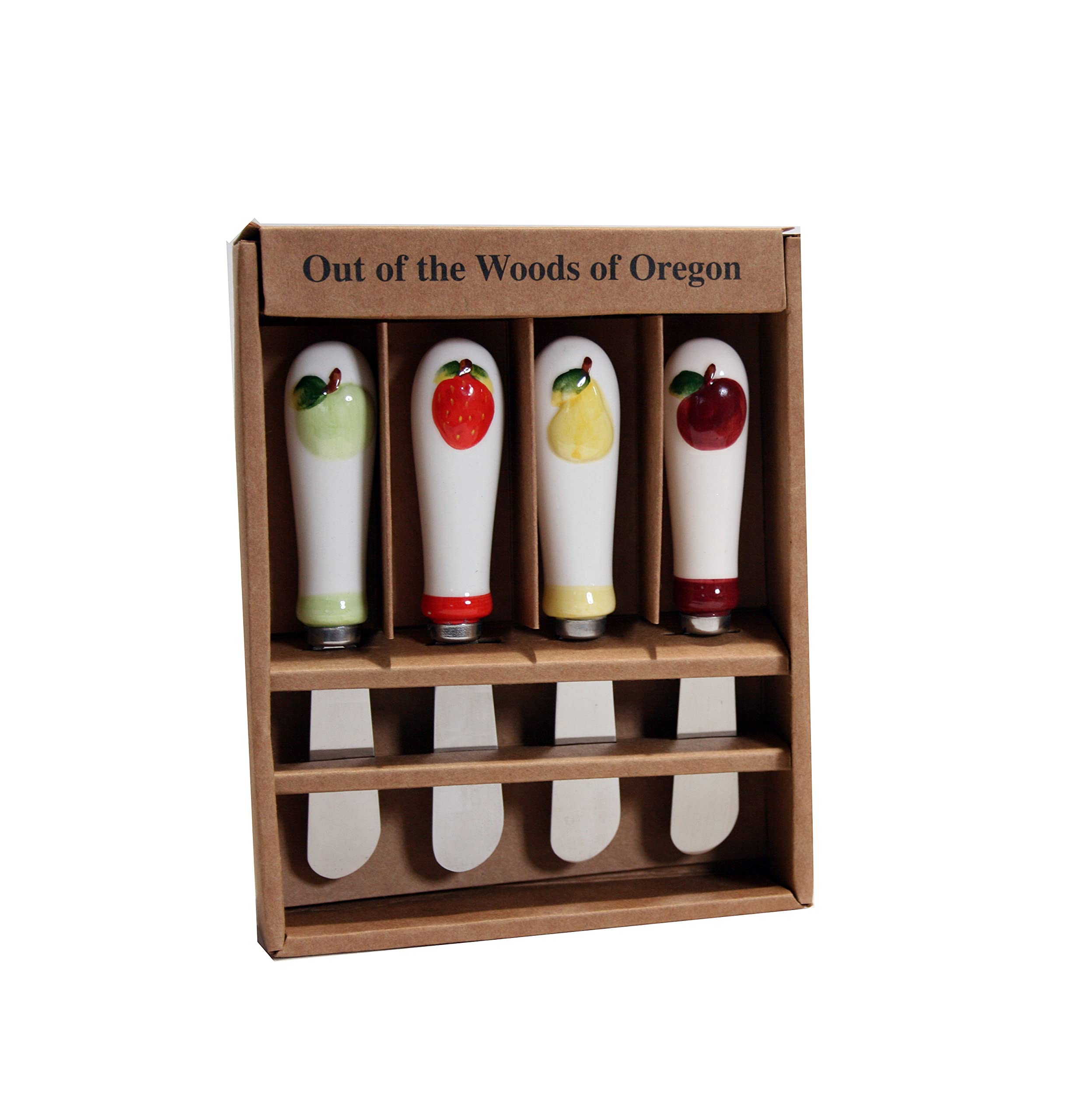 4-Piece Ceramic Spreader Knife Set for Fruits - Perfect for Smoothing Frosting, Jam & Cream Cheese on Cakes, Toast & Desserts