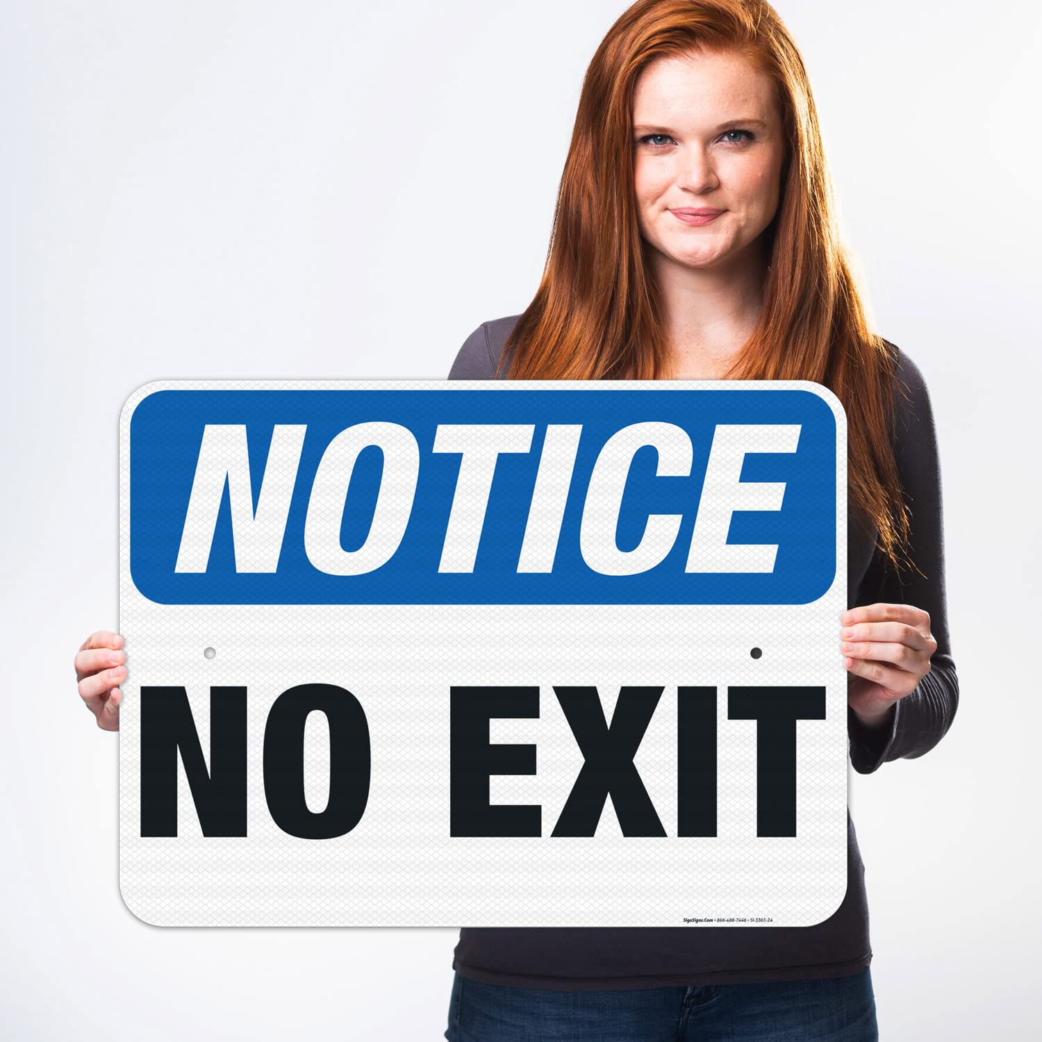 No Exit Sign - OSHA Compliant 18x24 Inch Reflective Aluminum Safety Sign | 3M EGP .080 Thick | Fade Resistant for Indoor & Outdoor Use | Made in USA | Perfect for Warehouses, Factories & Emergency Exits