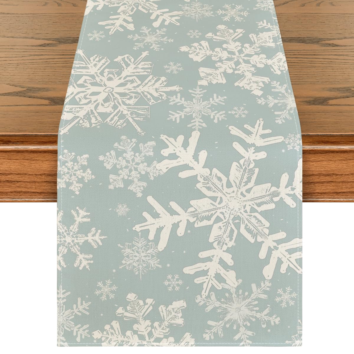 Artoid Mode Aqua Snowflakes Christmas Table Runner - 13x72 Inch Winter Holiday Dining Table Decor for Home, Party & Seasonal Celebrations | Perfect for Christmas Dinners, Holiday Gatherings & Festive Home Decor