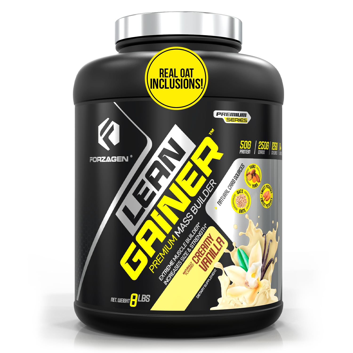Forzagen Lean Gainer Premium Mass Builder Protein Powder - High Calorie Weight Gain & Muscle Building Supplement for Men & Women | Vanilla Flavor, 8 lbs (11 Servings) | Perfect for Post-Workout Recovery & Bulking Season Nutrition