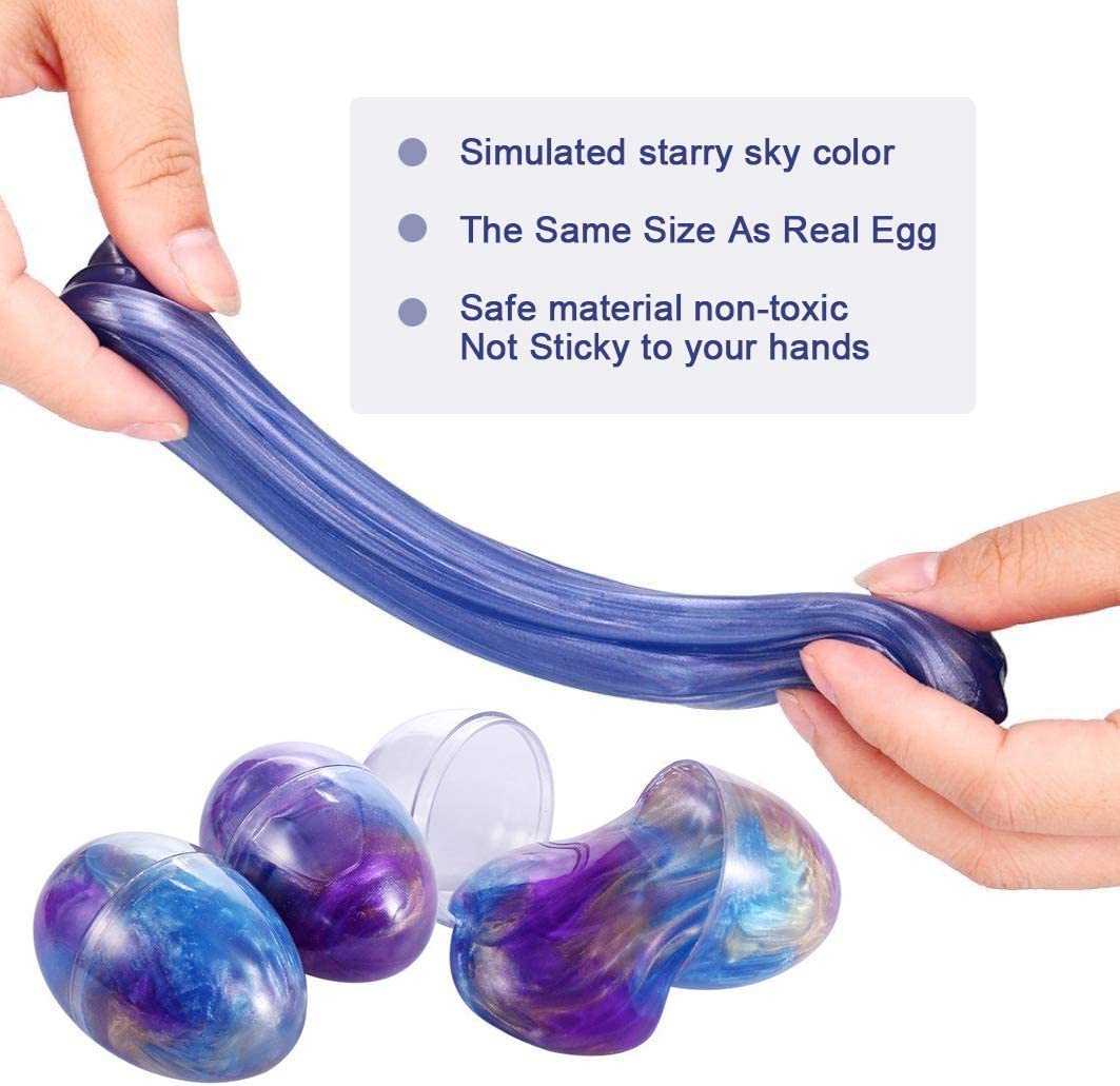 6 Pack Easter Eggs Slime Toys for Kids - Fun Sensory Play for Toddlers, Boys & Girls - Perfect Easter Egg Fillers, Party Favors & Basket Stuffers - Great for Easter Celebrations, Classroom Activities & Stress Relief