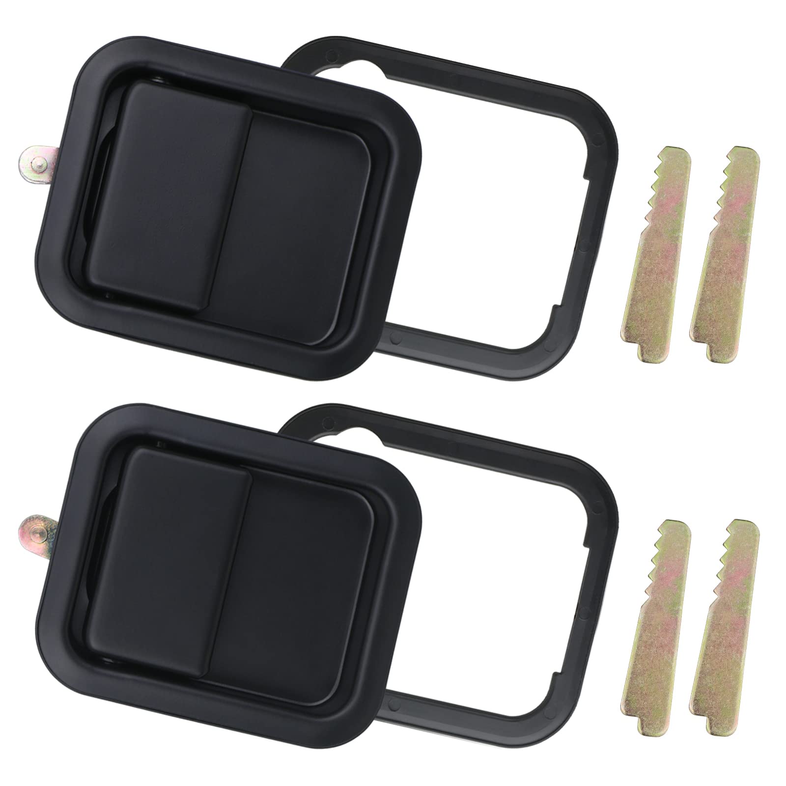 APPERFiT Jeep Wrangler YJ TJ 1991-2006 Replacement Door Handles - Exterior & Interior Set with Keepers (Fits Full Doors, Replaces OEM 55176382AE 55176383AE 55176477AB 55176476AB) - Perfect for Off-Roading & Daily Driving Upgrades