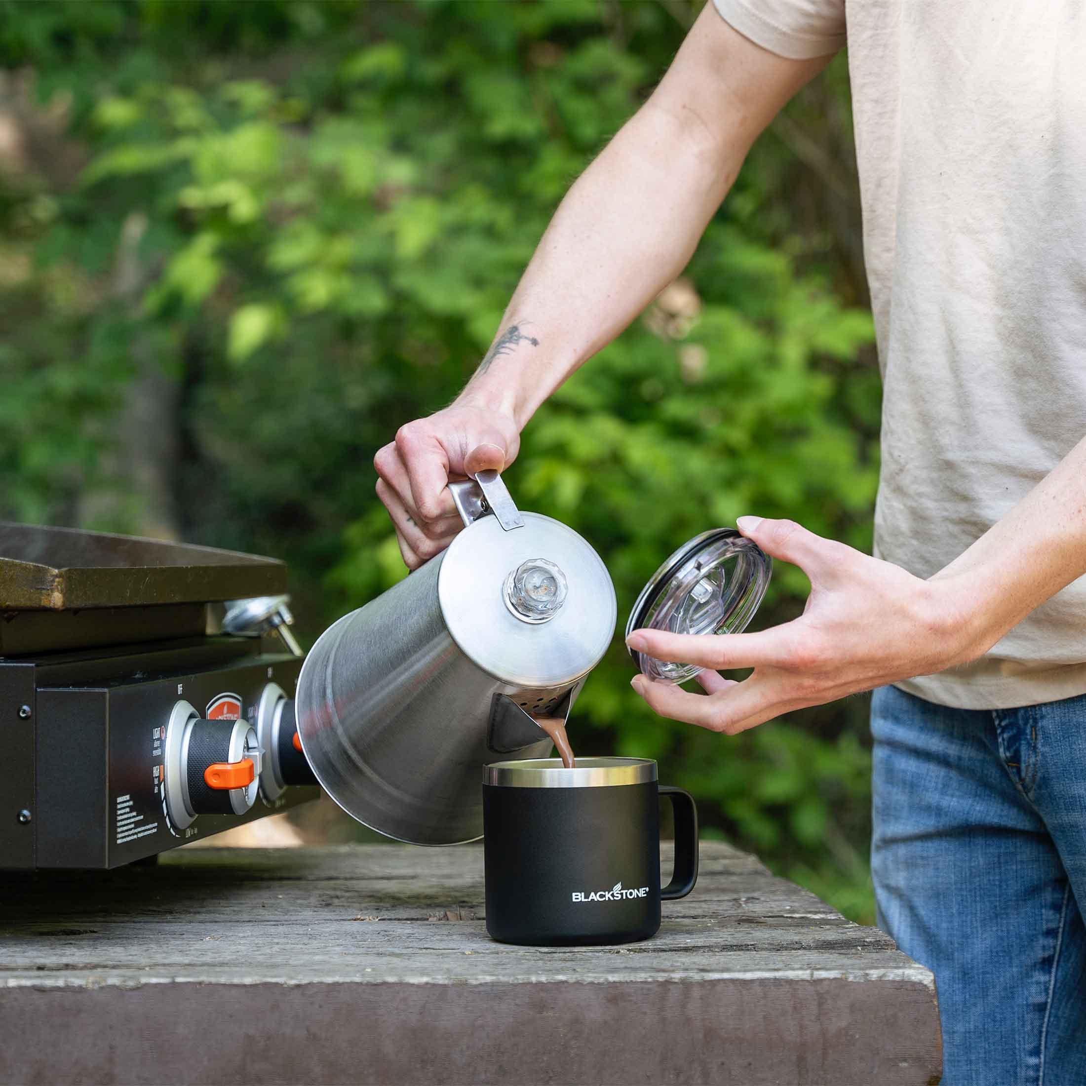 Blackstone Insulated Mug - 20oz Stainless Steel Vacuum Travel Tumbler with Lid, Leak-Proof & Sweat-Proof - Keeps Drinks Hot/Cold for Hours - Perfect for Coffee, Tea, Camping, Office & Outdoor Activities
