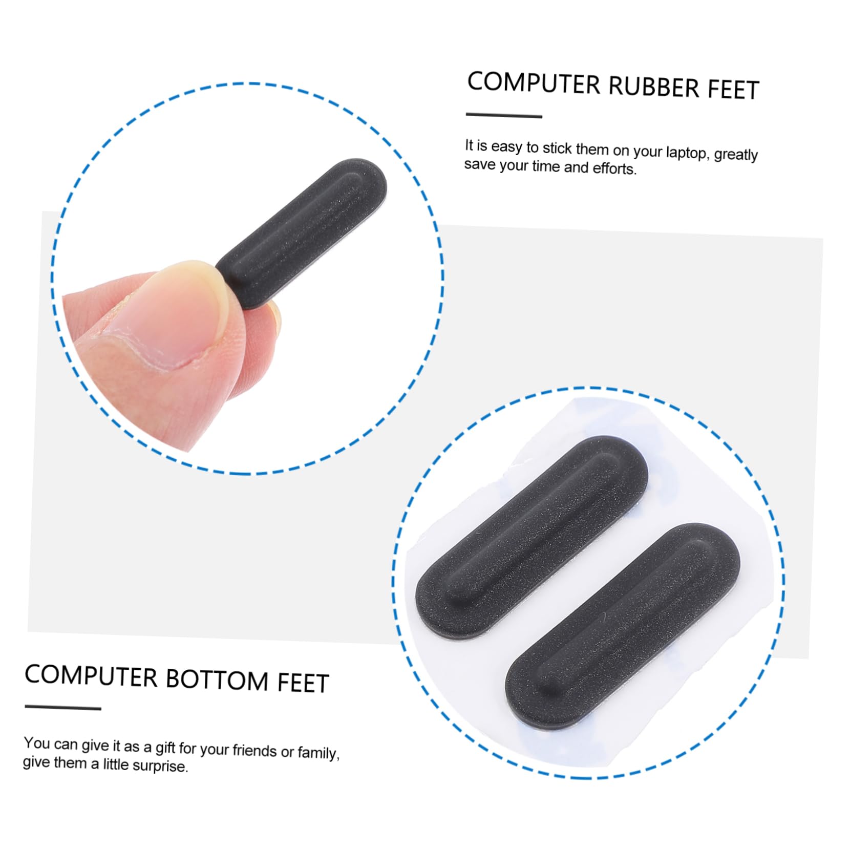16 Pcs Laptop Rubber Feet Cushion Pads - Bottom Shell Accessories for Improved Airflow, Stability, and Protection - Ideal for Home, Office, and Travel Use