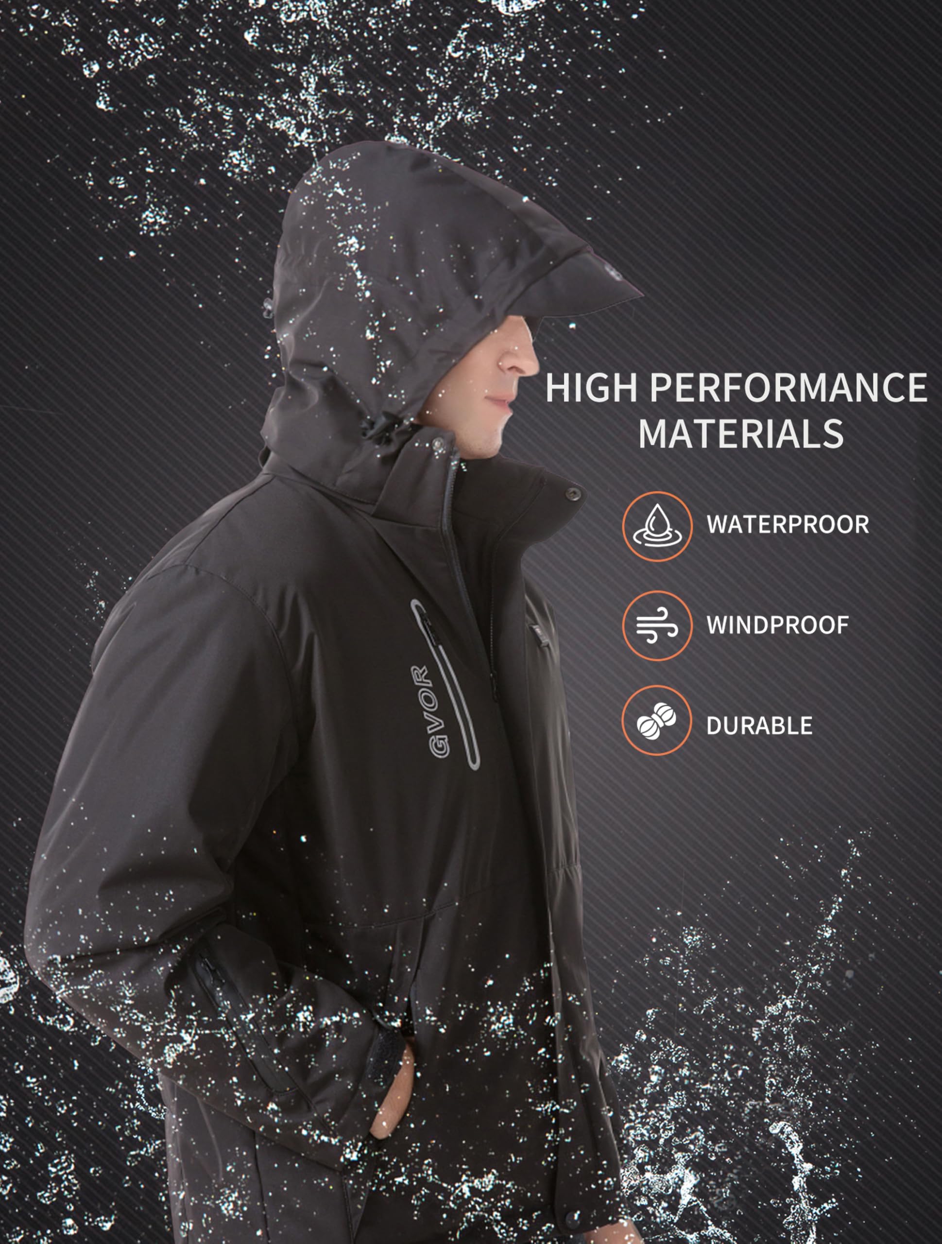 Men's 12V Heated Jacket with Detachable Hood & Battery Pack - Winter Softshell Heated Coat for Outdoor Sports, Hiking, Camping & Cold Weather Activities