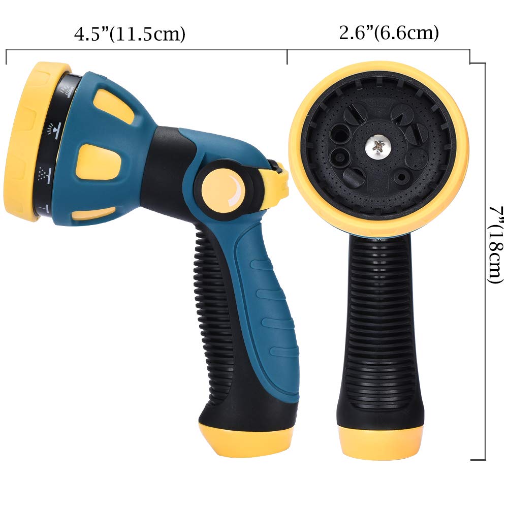 Metal Garden Hose Nozzle - 10 Adjustable Spray Patterns for Watering, Cleaning & Car Washing