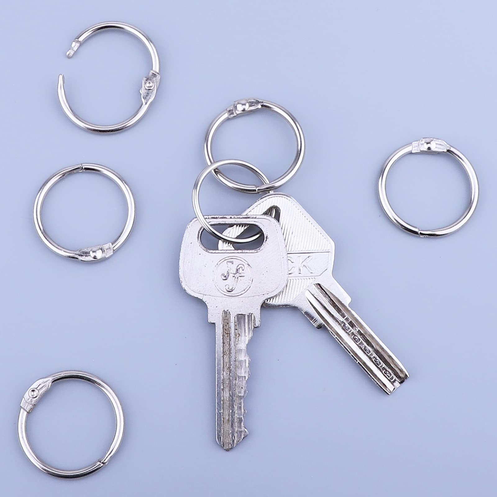 HAUTOCO 100 Pcs 1 Inch Nickel Plated Metal Binder Rings - Loose Leaf Book Rings for Office, School & Home - Perfect for Organizing Index Cards, Documents & Keychains (Durable Key Rings for Everyday Use)