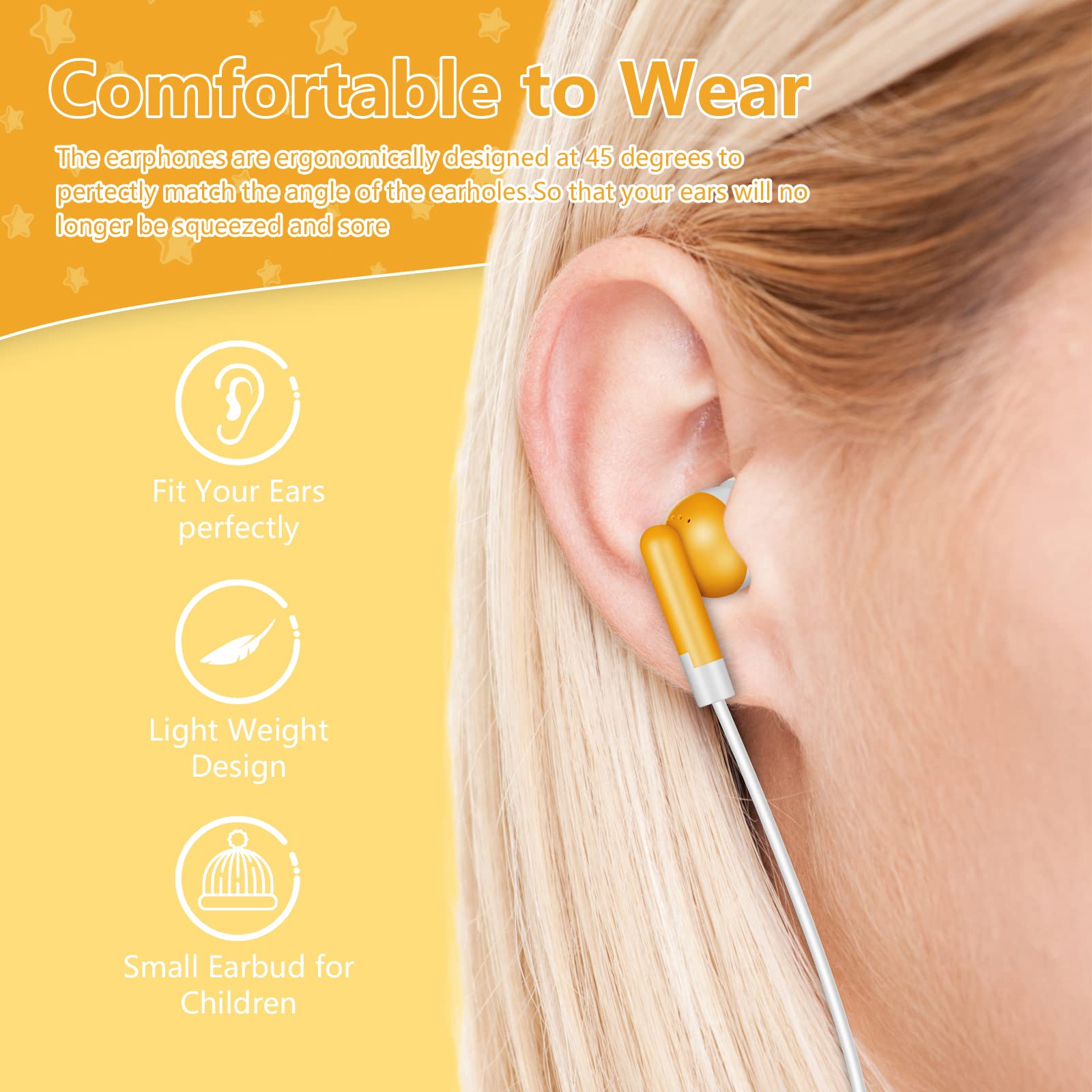 50 Pack Bulk Kids Earbuds - Colorful Individually Bagged Headphones for School, Classroom & Library Use - Wholesale Student Headphones for Learning & Study Sessions