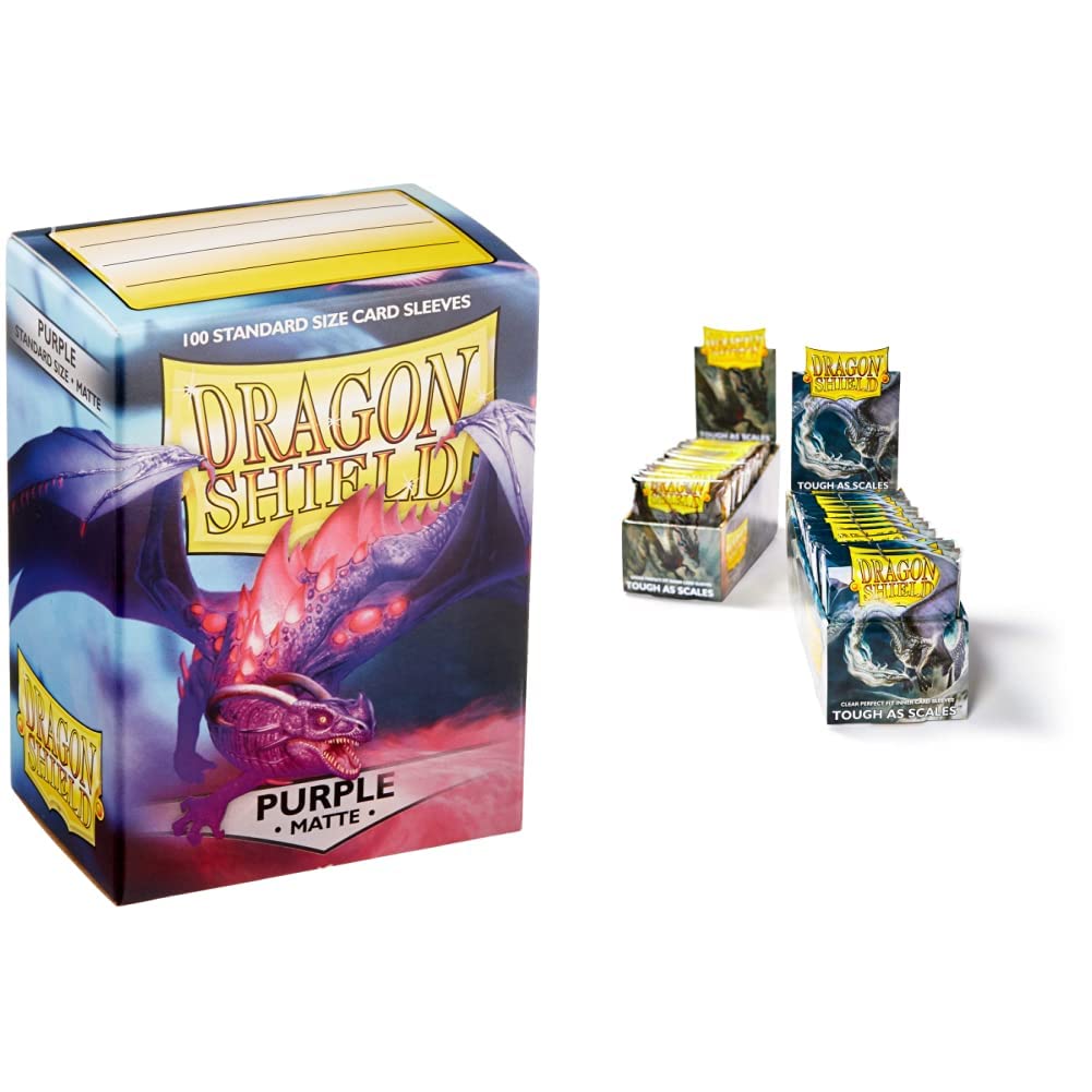 Dragon Shield Standard Size Card Sleeves - 100 Pack, Purple, Clear (63x88mm) | Perfect for MTG, Yu-Gi-Oh!, Pokemon & Collectible Card Games Protection