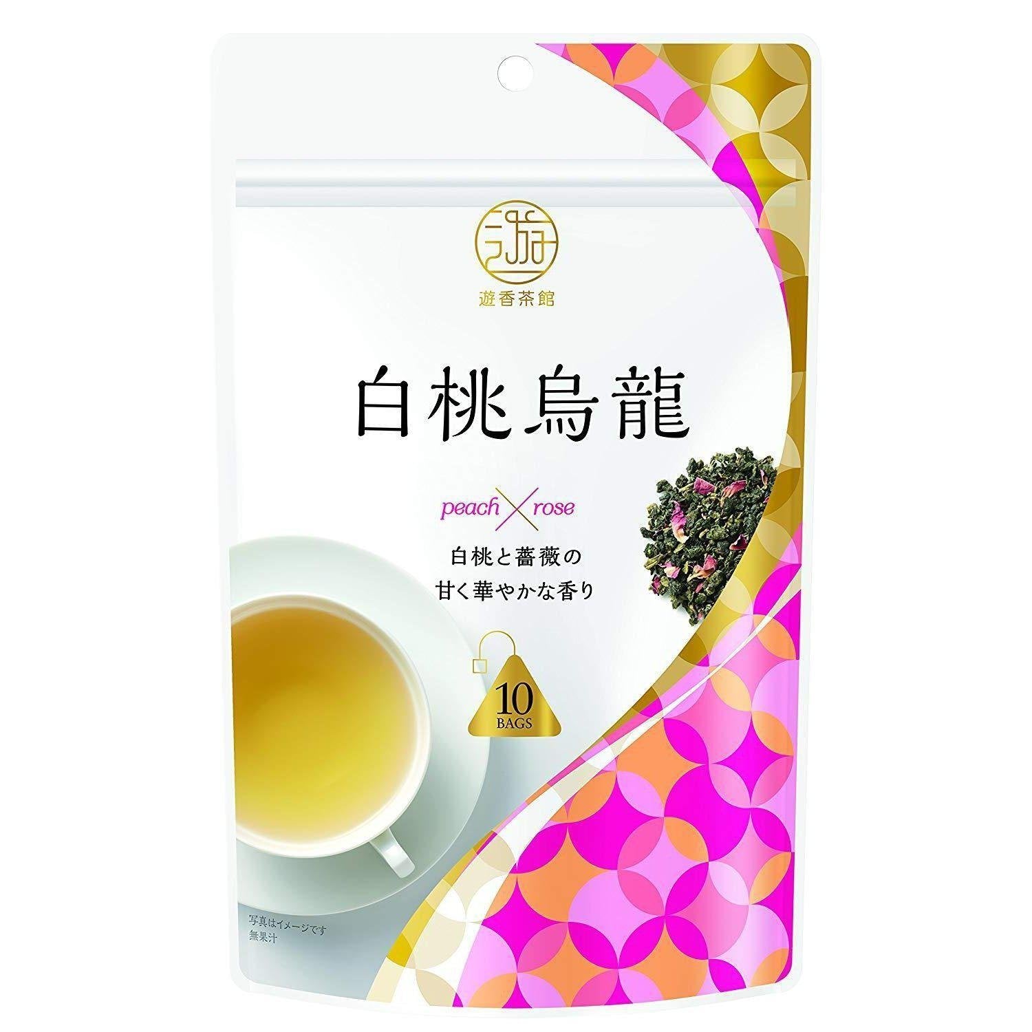 Premium Mitsui Meicha Oolong Tea with White Peach Flavor - 10 Tea Bags for Relaxation & Afternoon Tea Break