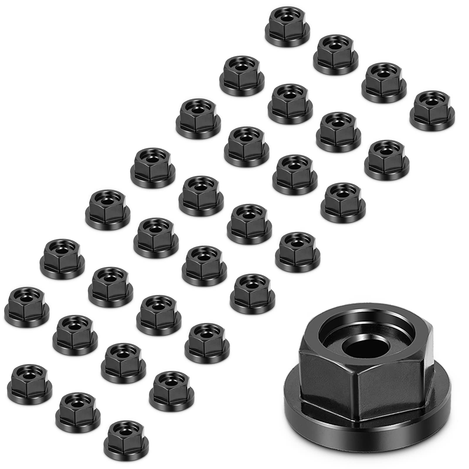 32 PCS Carbon Steel Hex Nuts Assortment Kit - 1 Inch Hex Screw Hardware Fasteners with Washers - Durable Nuts and Bolts for Outdoor Pergolas, Pavilions, Decks & DIY Projects - Perfect for Home Improvement and Garden Structures
