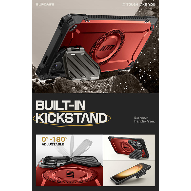 Samsung Galaxy S24 Ultra Unicorn Beetle Pro MAG XT Bumper Case - Shockproof Protective Cover with Magnetic Ring (Metallic Red) | Perfect for Outdoor Adventures, Work & Daily Use