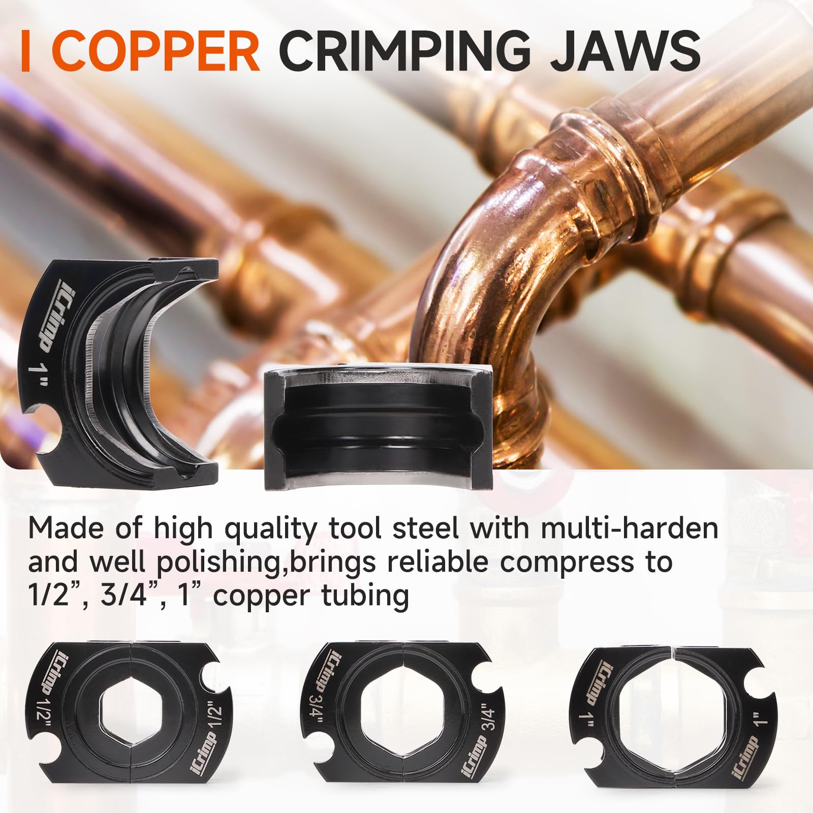 iCrimp Professional Copper Pipe Pressing Tool Kit with Cutter & Deburring Tool for ProPress Fittings - Perfect for Plumbing, HVAC & Water Supply Installations