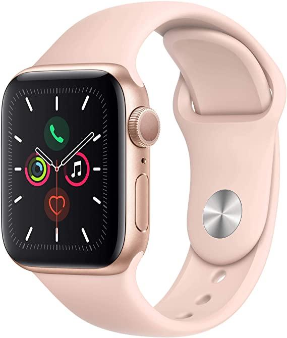 Apple Watch Series 4 40mm GPS Smartwatch - Gold Aluminum Case with Sport Band, Fitness Tracker & Heart Rate Monitor for Running, Swimming & Daily Activity Tracking