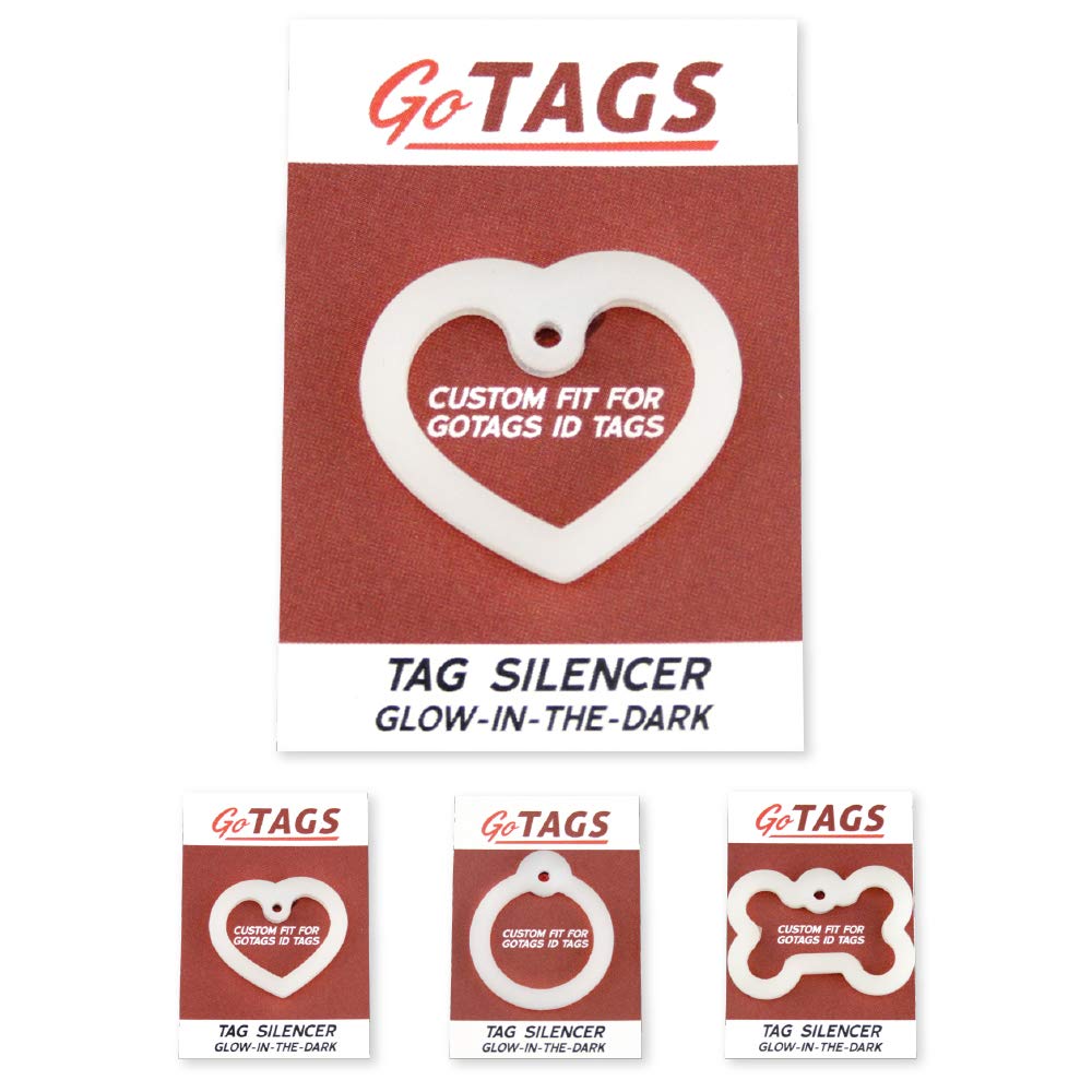 GoTags Dog Tag Silencers - Glow in The Dark Pet ID Tag Silencers for Quiet Collars | Reduce Noise for Peaceful Sleep & Neighborhood Walks