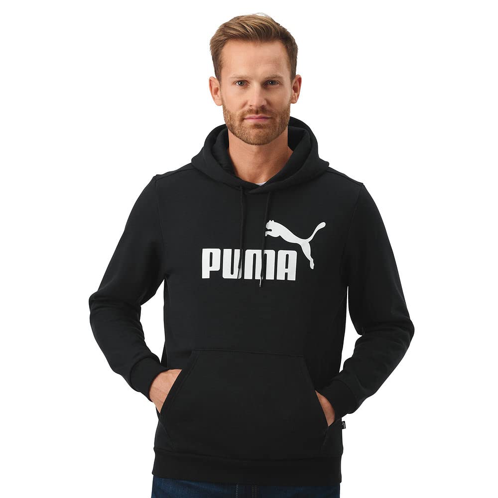 PUMA Men's Essentials Logo Fleece Hoodie - Soft & Comfortable Pullover Sweatshirt for Casual Wear (Big & Tall Sizes Available) - Perfect for Gym, Lounge & Outdoor Activities