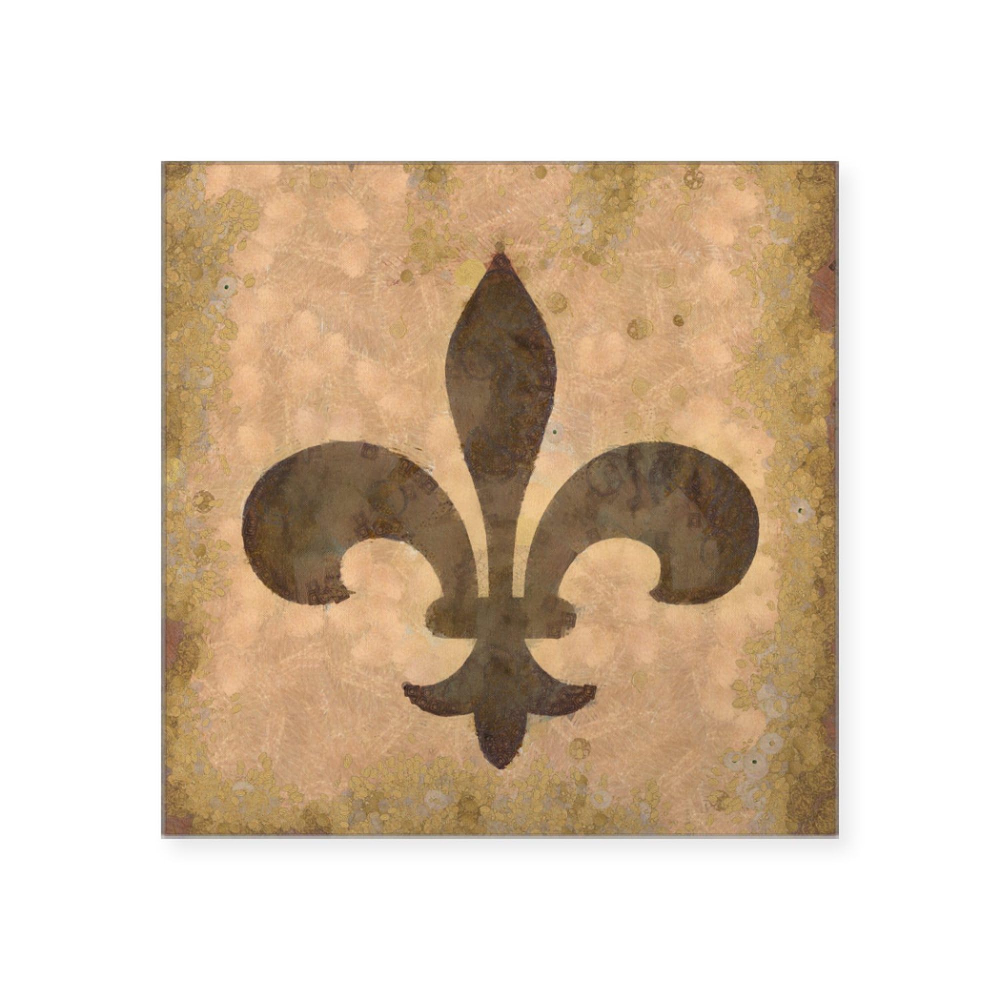 Fleur De Lis Square Sticker 3x3 Inch - Durable Vinyl Bumper Sticker for Cars, Laptops & Windows - Waterproof Decal for Outdoor Use - Perfect for Car Decor, Laptop Personalization & Home Window Art