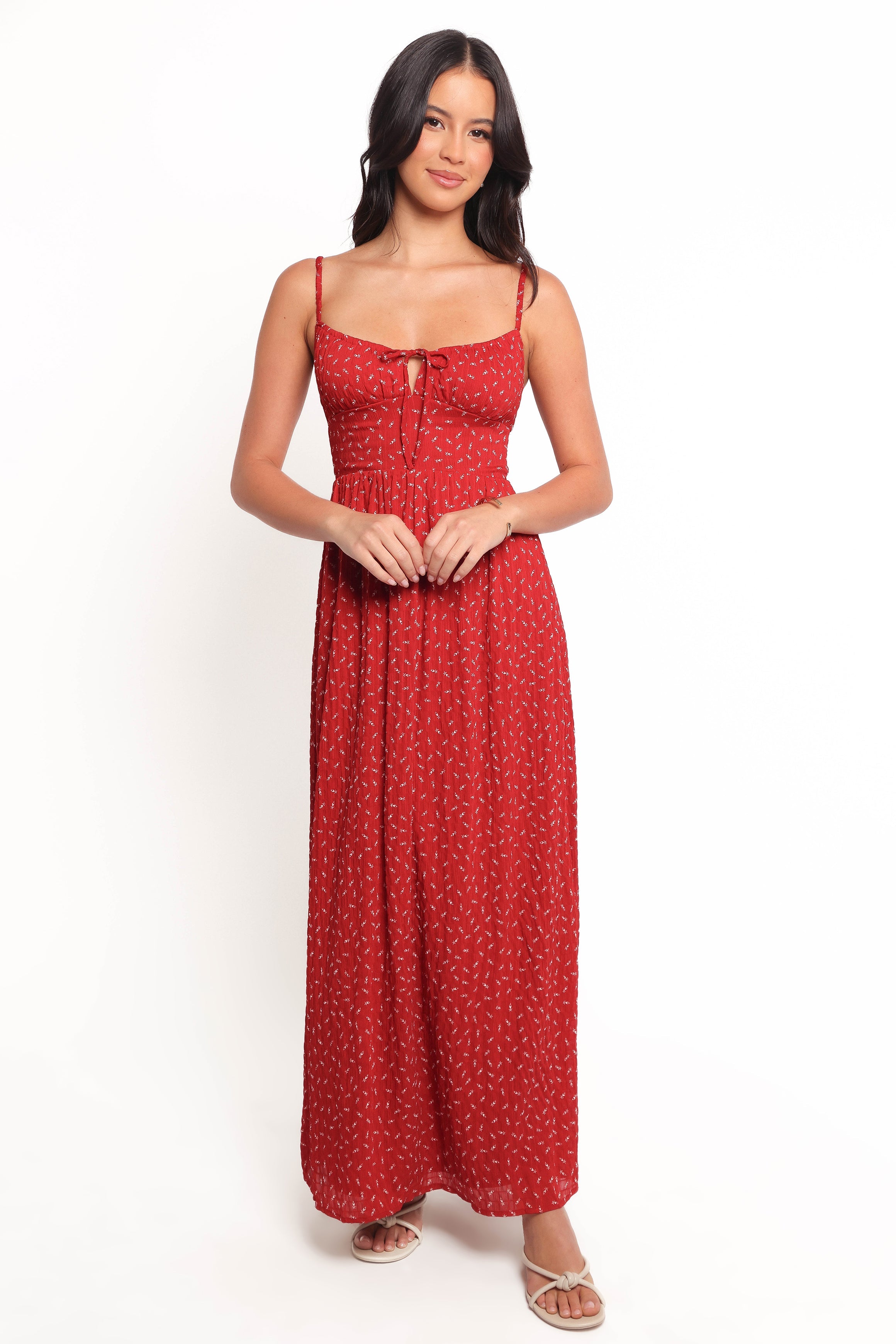 Ariadne Midi Dress - Flowy Red Summer Dress for Women | Perfect for Beach Vacations, Date Nights & Casual Outings