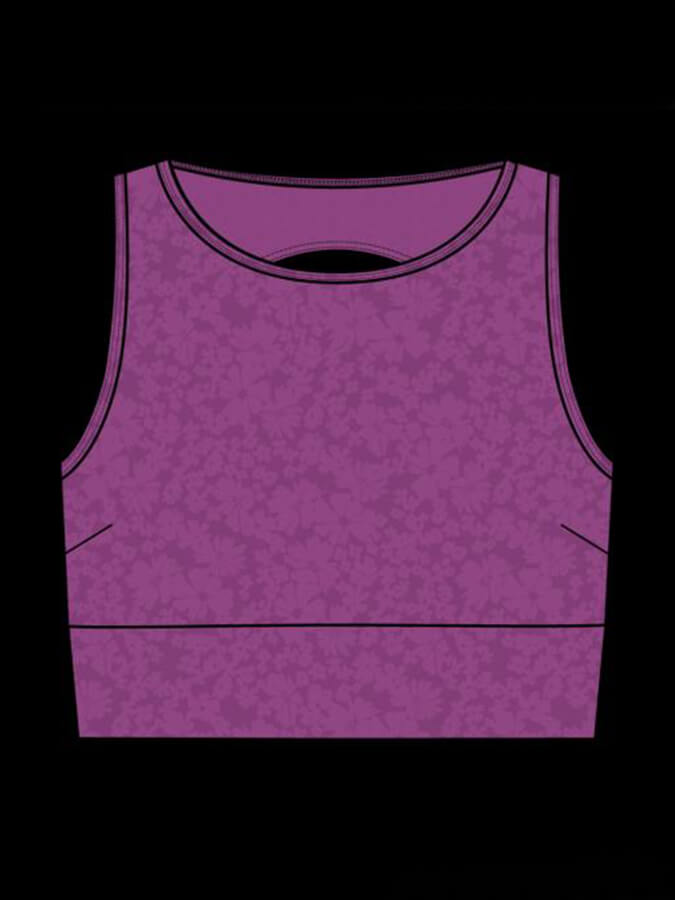 Tavi Agility Women's Sports Bra - High Impact Support, Moisture Wicking, Comfort Fit - Violet Floral Print for Yoga, Running & Gym Workouts