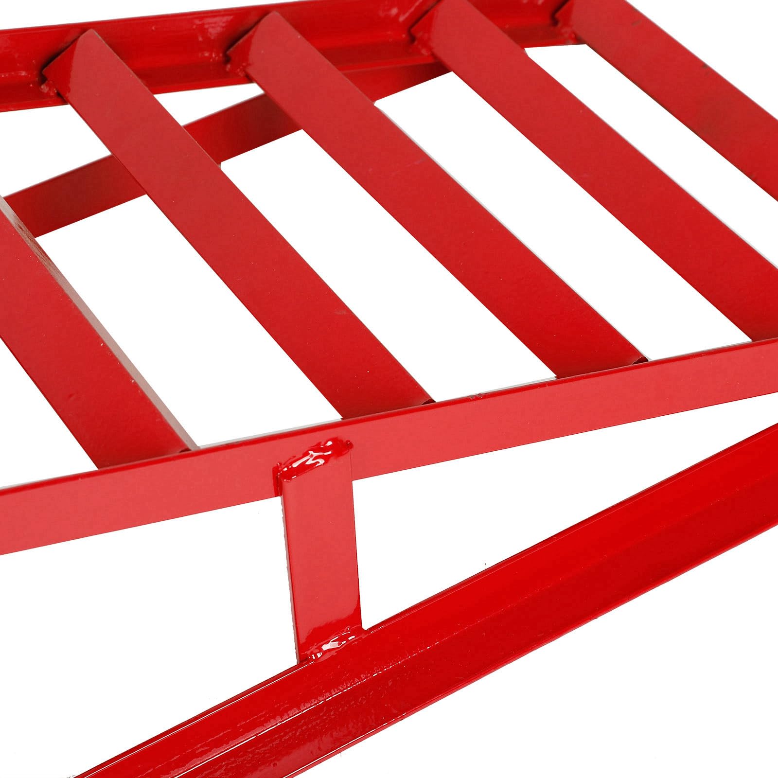5 Ton Hydraulic High Lift Service Vehicle Ramp - Heavy Duty Steel Automotive Truck Wheel Ramp for Oil Changes & Car Maintenance | Home Garage & Auto Repair Shop Use | Red (1 Pack)