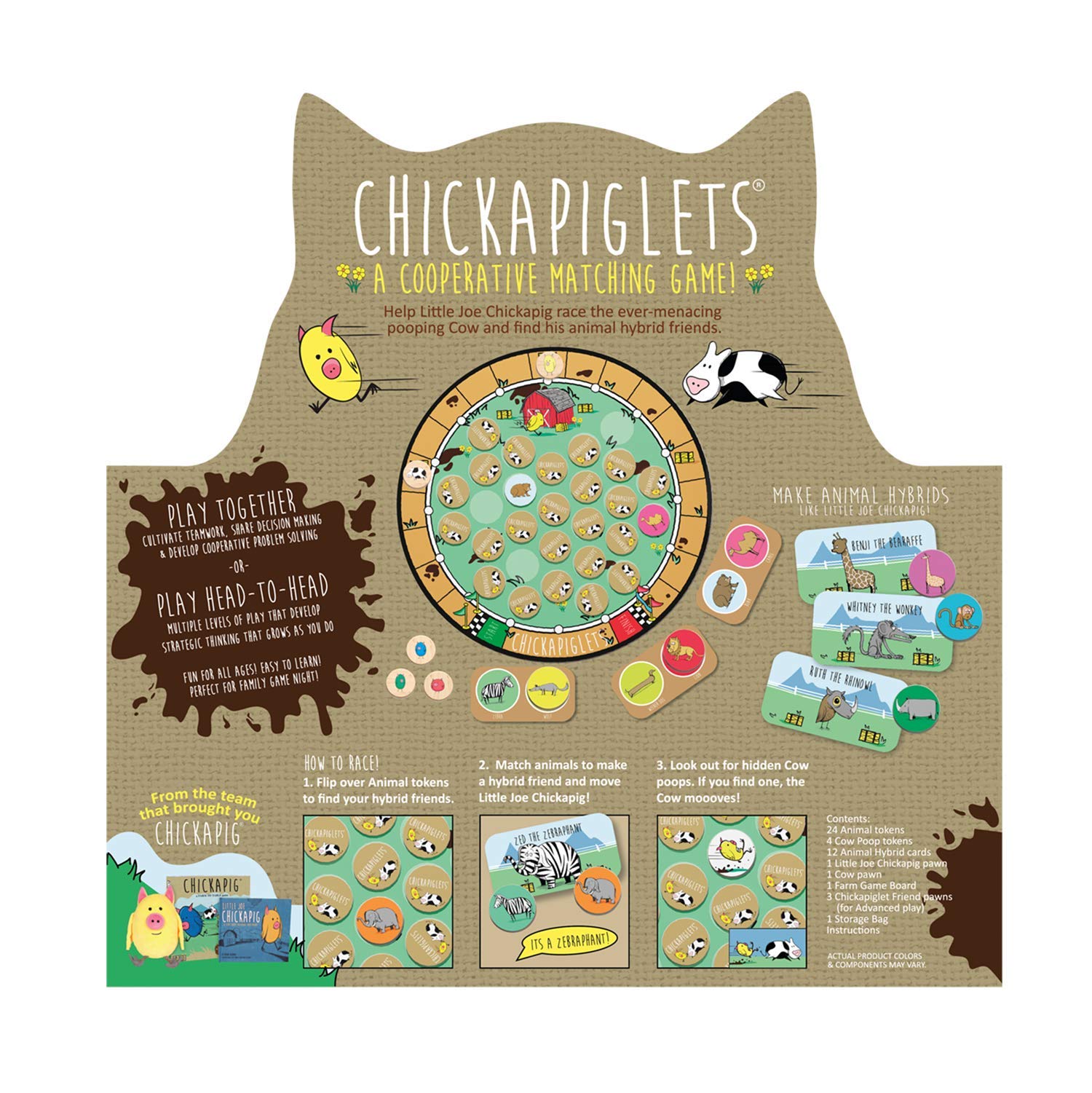 Buffalo Games Chickapiglets - Fun Family Board Game for Kids & Adults - Perfect for Game Nights, Parties & Indoor Activities