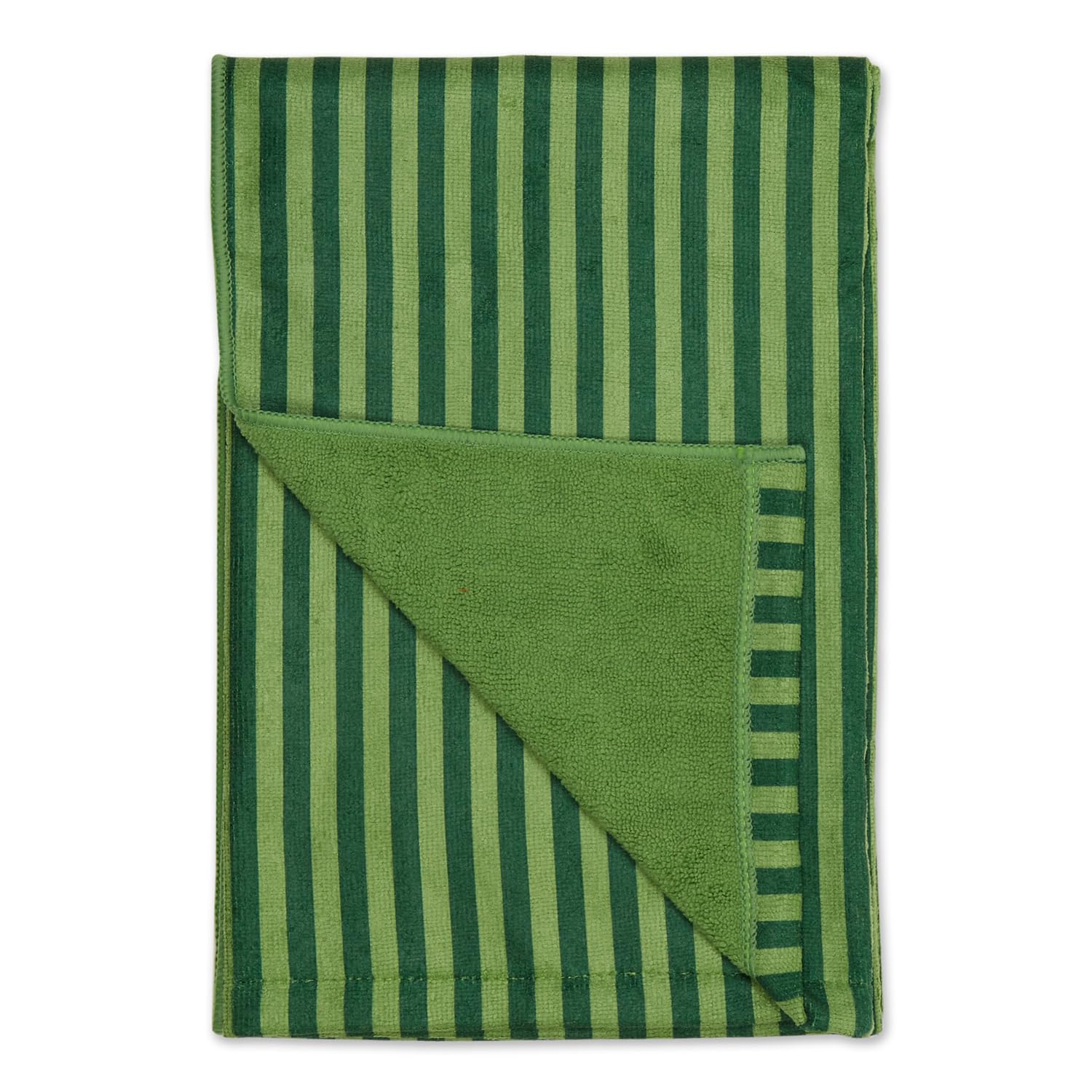 Super Absorbent Microfiber Pet Grooming Towel - X-Large 41x23.5 Inches, Quick Dry Dog Cat Bath Towel, Striped Hunter Green - Perfect for Bath Time, Grooming & Post-Swim Drying