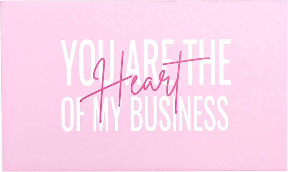 100 Pack Pink Thank You Cards for Business - Heart of My Business Appreciation Cards with Package Inserts | Perfect for Online Stores, Etsy Sellers & Small Business Customer Gifts