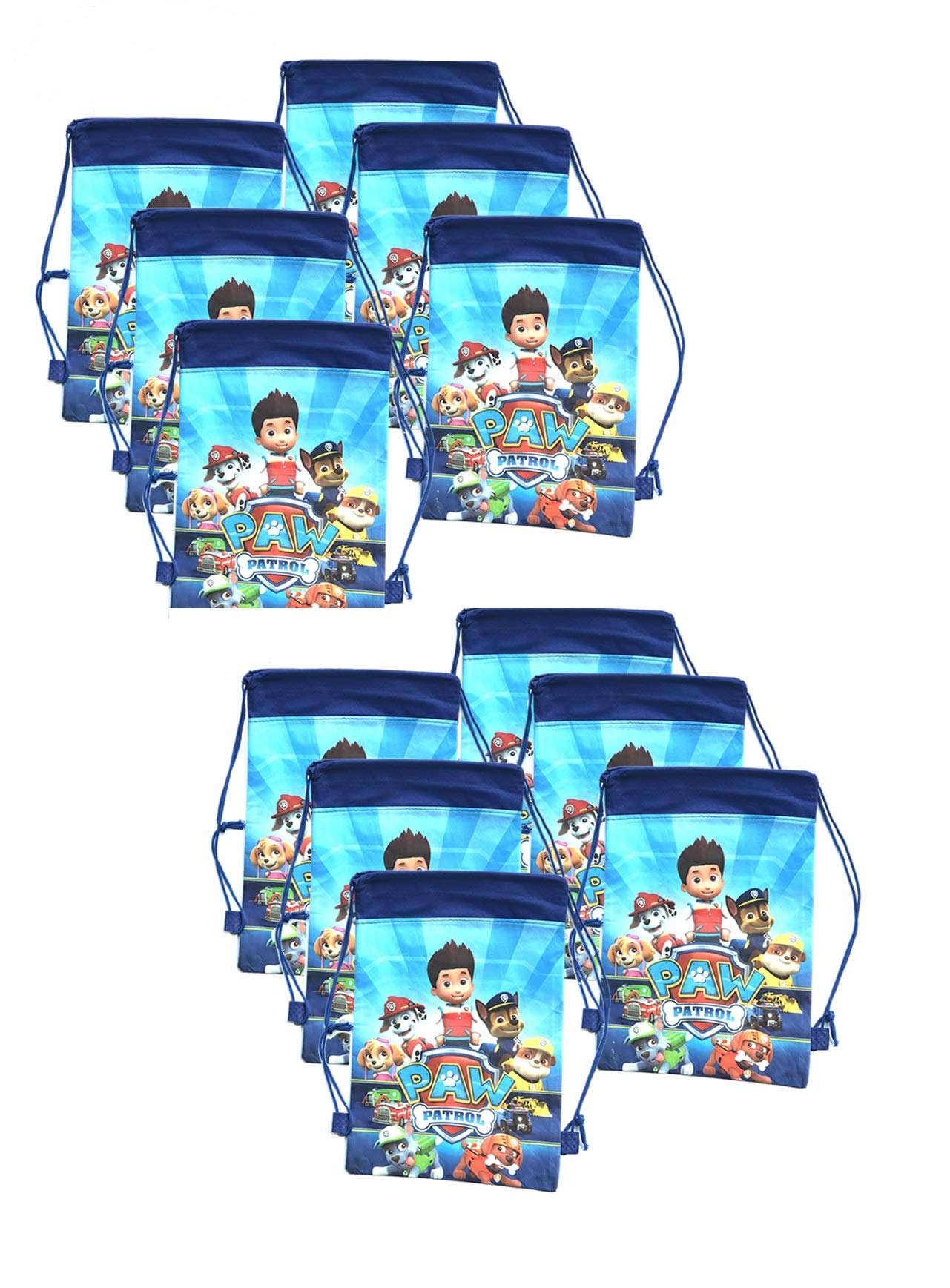 18 Pack Kids Party Favors Drawstring Bags - Paw Patrol Themed Gift Bags for Boys Birthday, Goodie Bags for School Events & Birthday Party Supplies