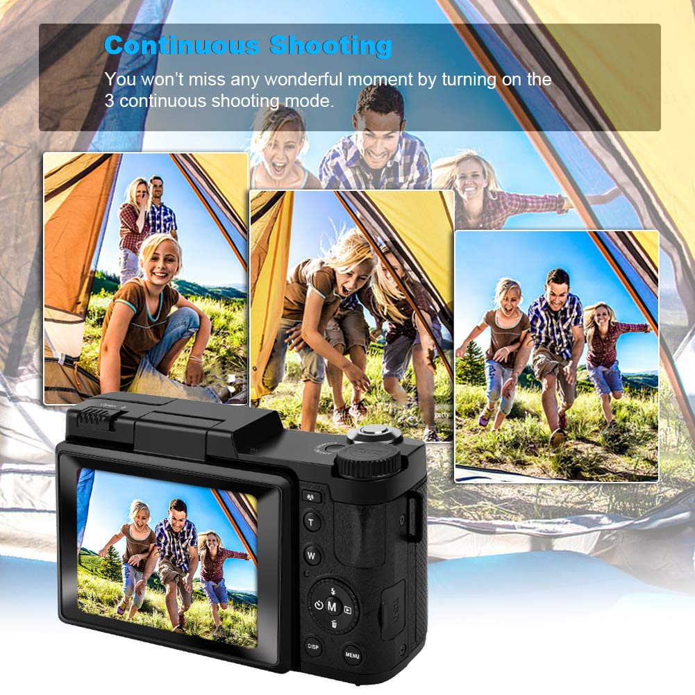 CEDITA Digital Camera 24MP 2.7K Full HD Vlogging Camera with 180° Flip Screen & WiFi for YouTube, Travel, and Live Streaming (Model G1) - Perfect for Vloggers, Travelers, and Content Creators