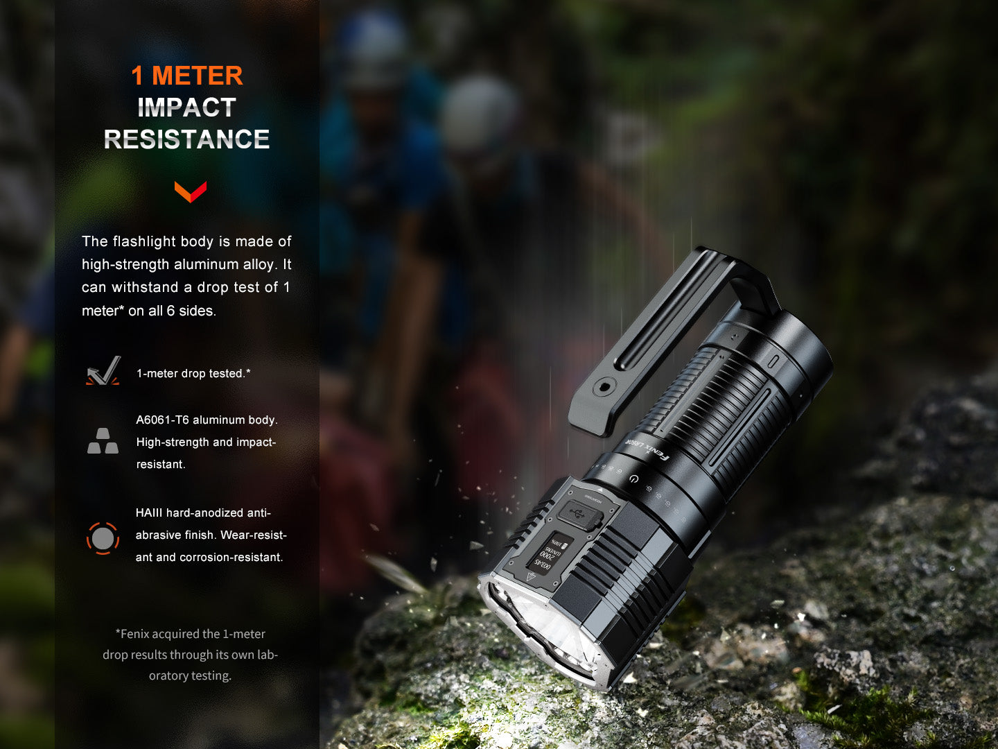 Fenix LR60R Rotary Switch Rechargeable Flashlight 21000 Lumens - High Power Searchlight for Camping, Hunting & Emergency Rescue