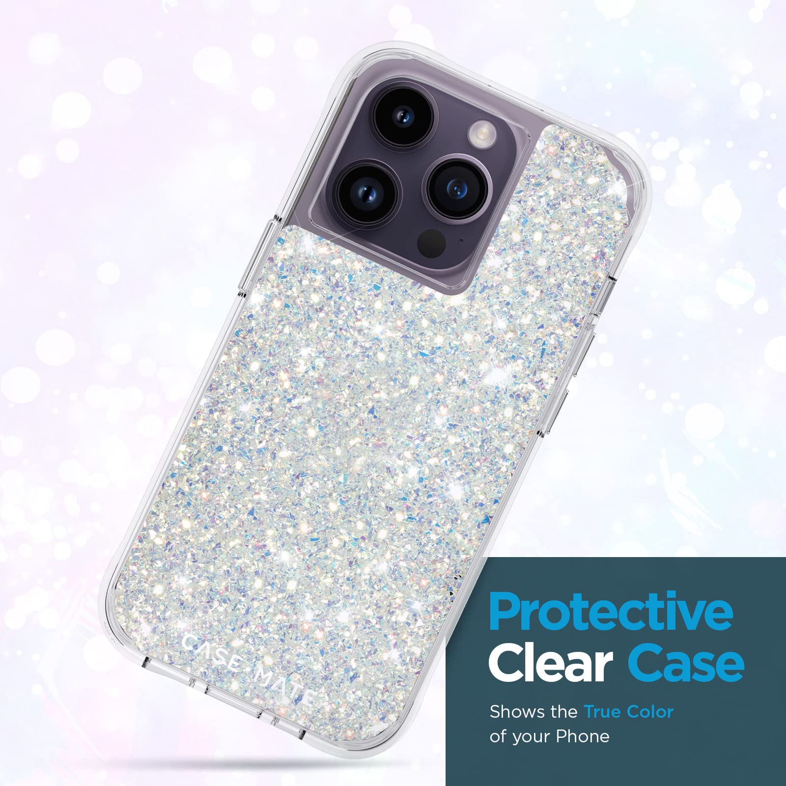 Case-Mate iPhone 12 Pro/iPhone 12 Case - Twinkle Stardust Glitter Cover with 10ft Drop Protection, Wireless Charging & Anti-Scratch Tech | Luxury Shockproof Bling Case for Women & Girls | Perfect for Everyday Use, Parties & Special Occasions