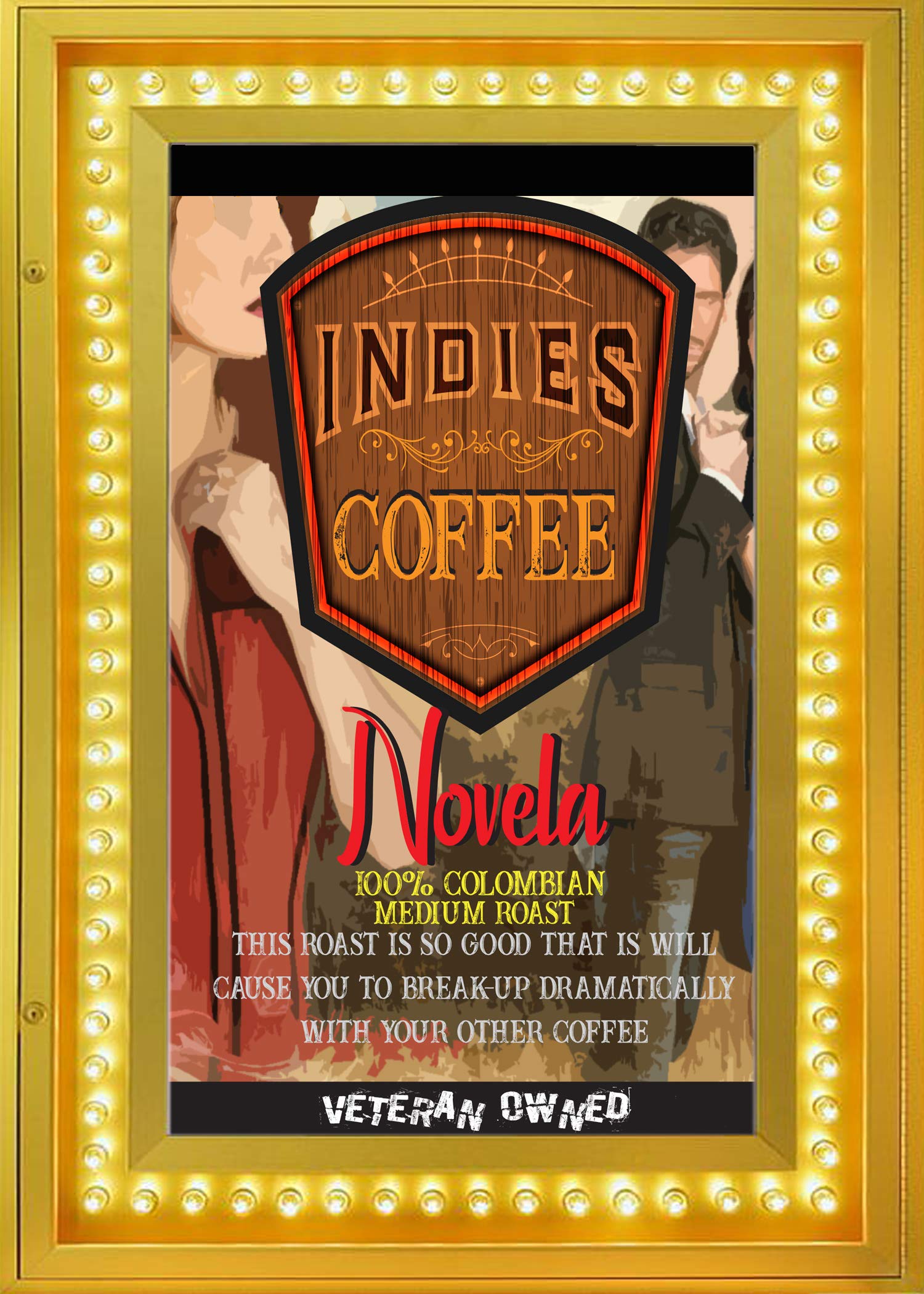 Organic Colombian Medium Roast Coffee by Indies Coffee | 12oz Ground Coffee Beans | Veteran-Owned Business | Perfect for Home Brewing, Office & Gifts