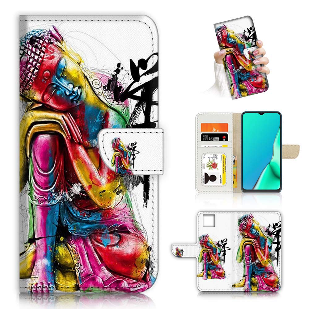 Premium Flip Wallet Phone Case for iPhone 13 Pro Max - Slim Protective Cover with Card Slots & Buddha Design (A23014) | Perfect for Daily Use, Travel & Business Meetings