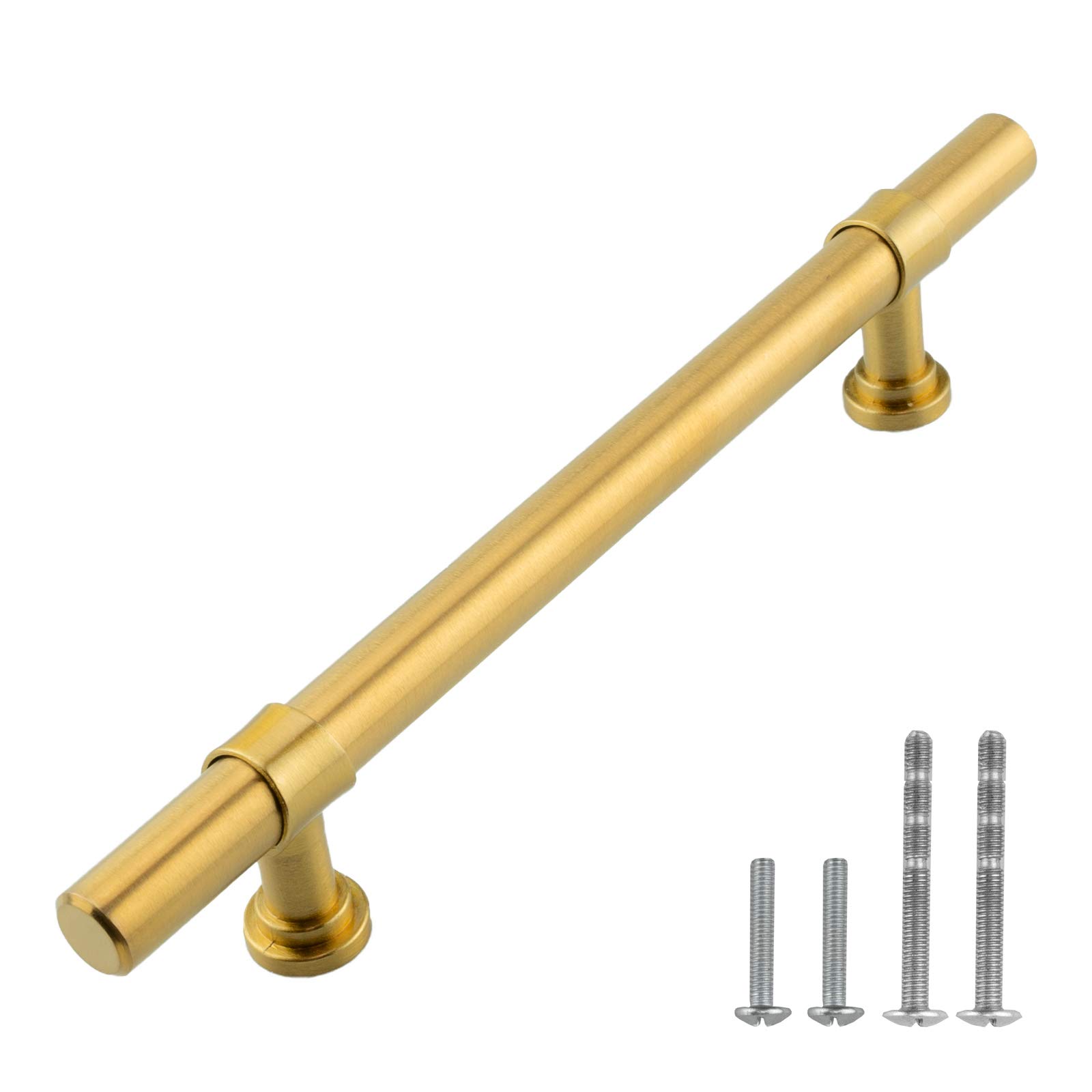 Modket 11-Series Gold Satin Brass Brushed T-Bar Cabinet Pulls - 5