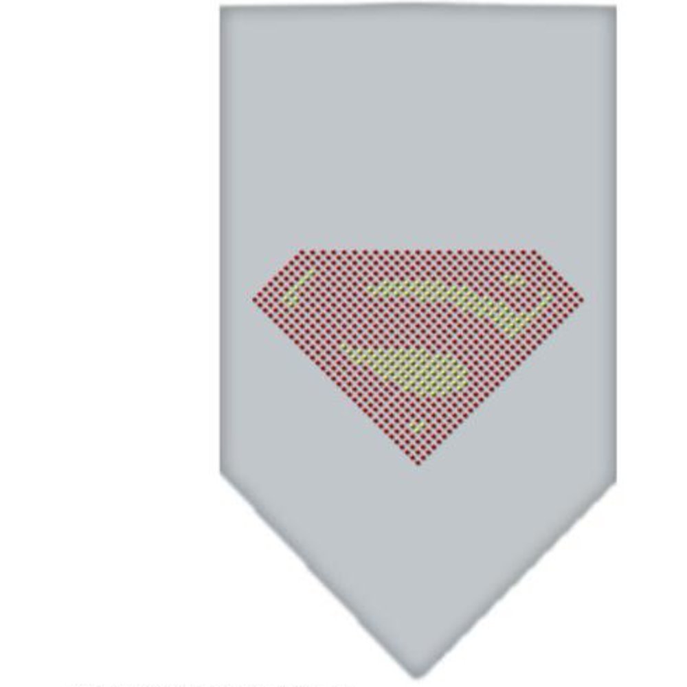 Stylish Rhinestone Pet Bandana for Small Dogs - Grey Super! Design - Perfect for Parties, Holidays & Daily Walks