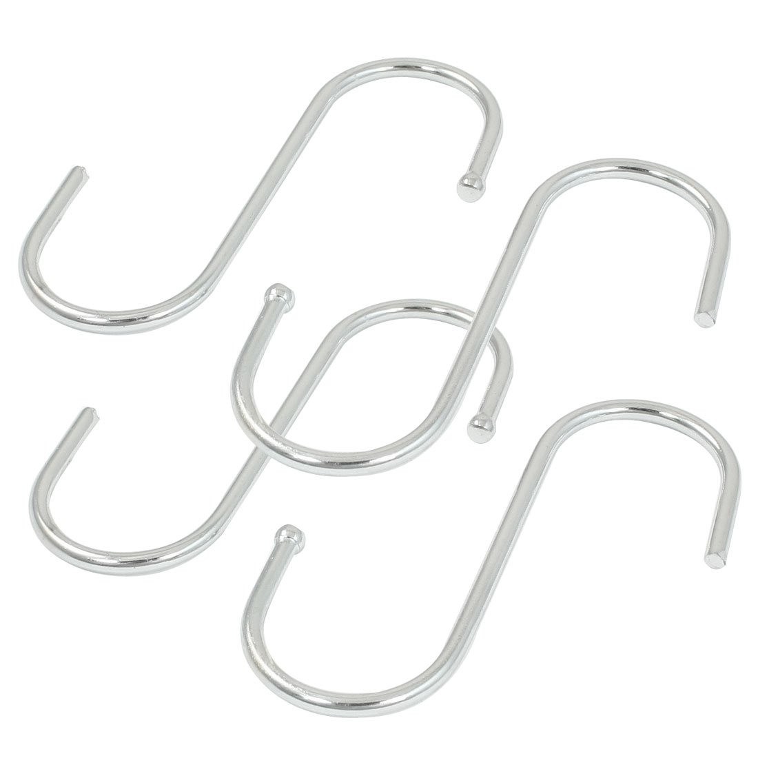 Stainless Steel S-Shaped Shower Hooks (4-Pack) - Durable & Stylish for Bathrooms