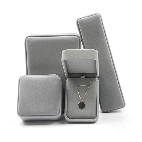 Premium Flocked Jewelry Gift Boxes for Earrings & Rings - Elegant Beige Velvet Finish - Perfect for Wedding, Birthday & Anniversary Gifts