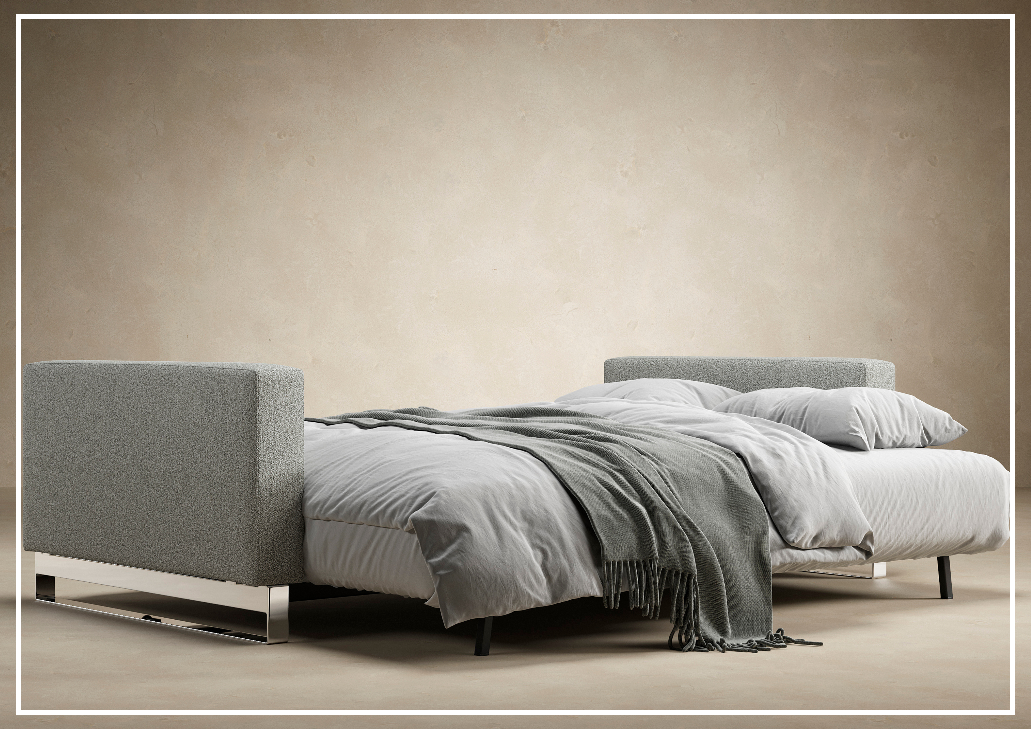 Innovation Living Cassius 2-Seater Fabric Sleeper Sofa with Ottoman - Convertible Sofa Bed for Small Spaces, Guest Room & Apartment Living - Perfect for Overnight Guests & Cozy Movie Nights