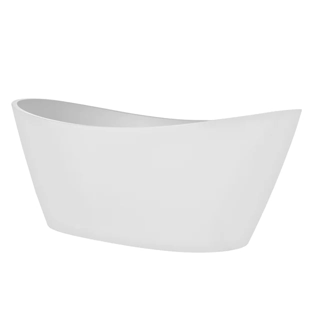 Empava 67-Inch Freestanding Soaking Bathtub - White Acrylic Luxury Tub for Bathroom (67FT1518) | Perfect for Master Bathroom, Spa Retreat & Relaxation