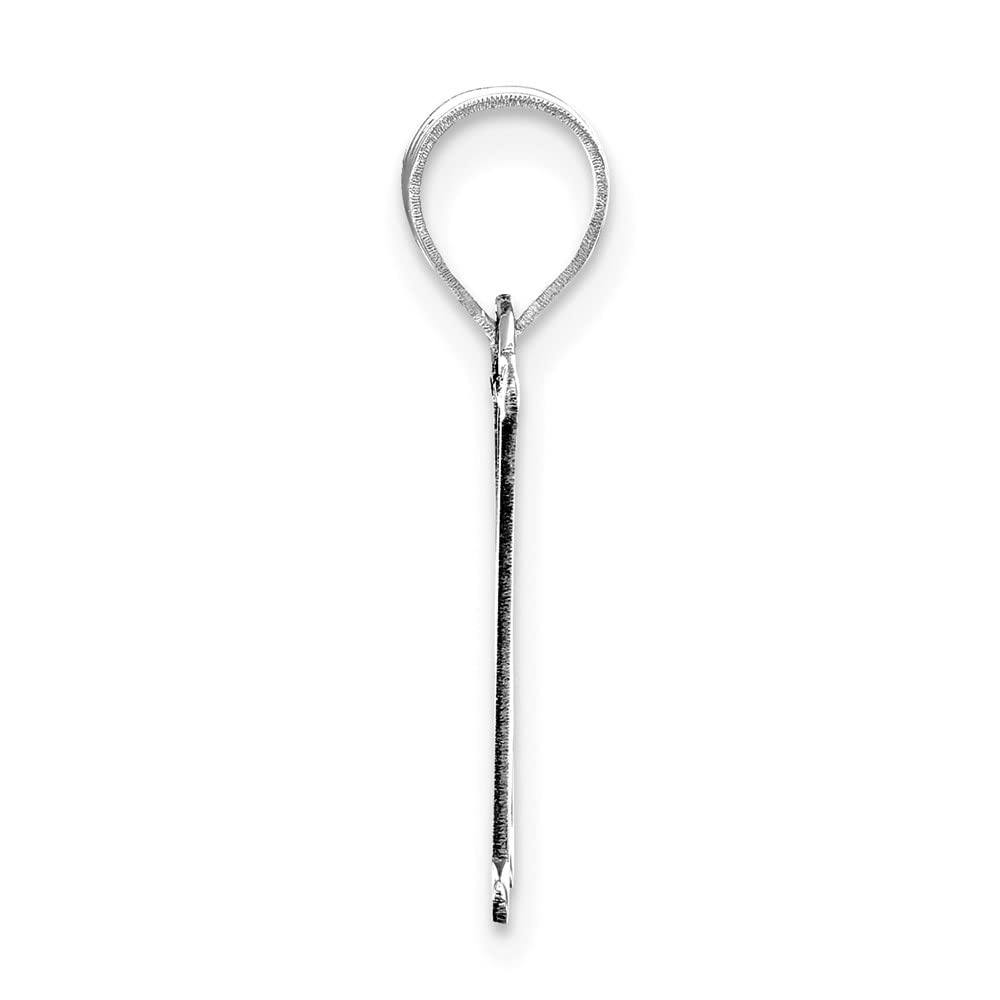14K White Gold Polished Etched Letter H Initial Pendant Necklace - Elegant Personalized Jewelry Gift for Women, Perfect for Birthdays, Anniversaries & Special Occasions