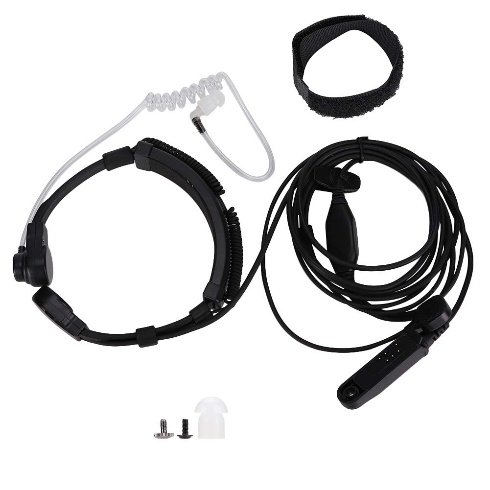 Talkie Headphone with Air Acoustic Tube & Throat Vibration PTT Mic - Compatible with BaoFeng UV-XR, A-58, UV-9R Plus, GT-3WP - Ideal for Two-Way Radio Communication, Security, and Outdoor Activities