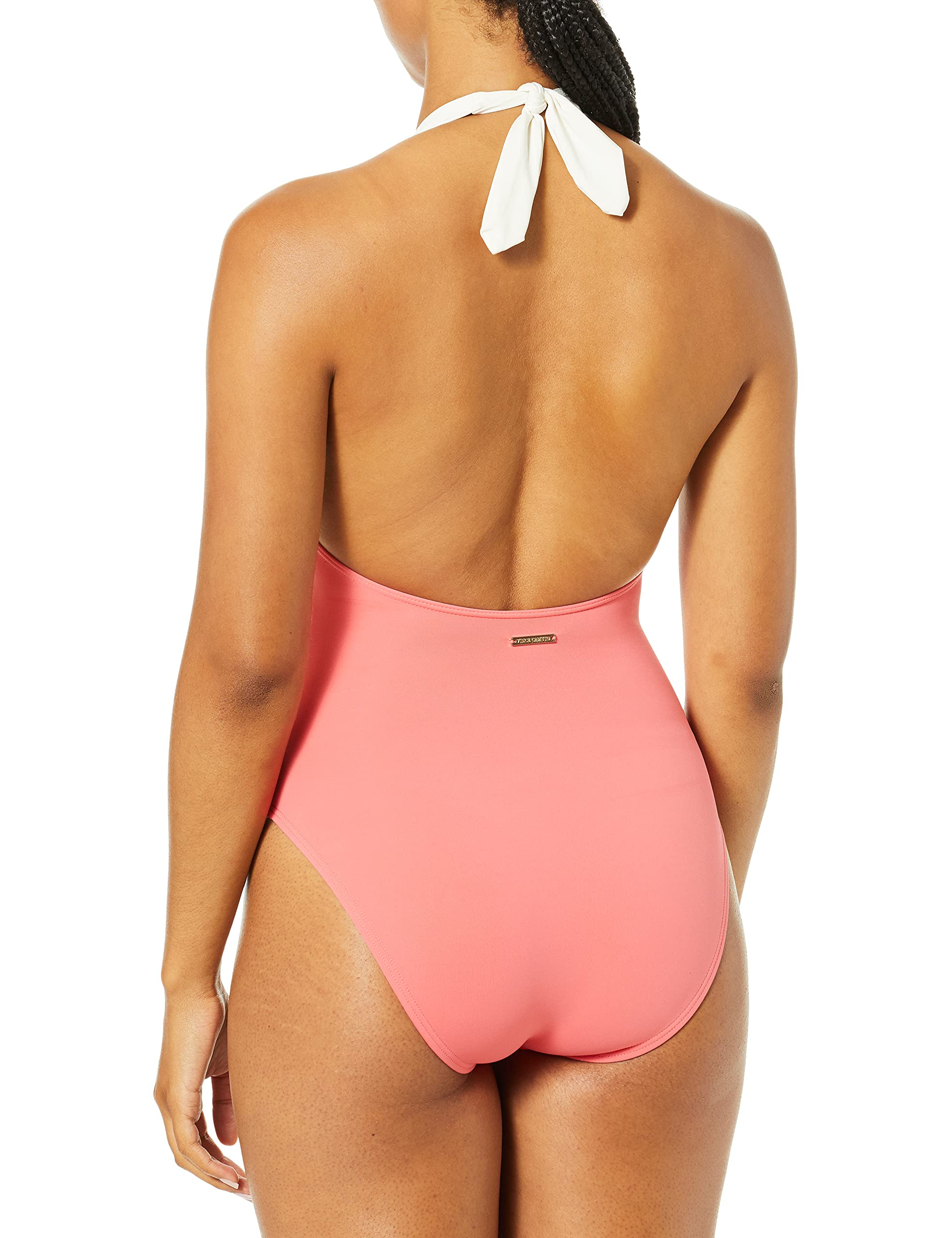 Vince Camuto Women's One Piece Swimsuit - Halter Neck, Colorblock Design for Beach, Pool & Summer Vacation | Swimwear for Women