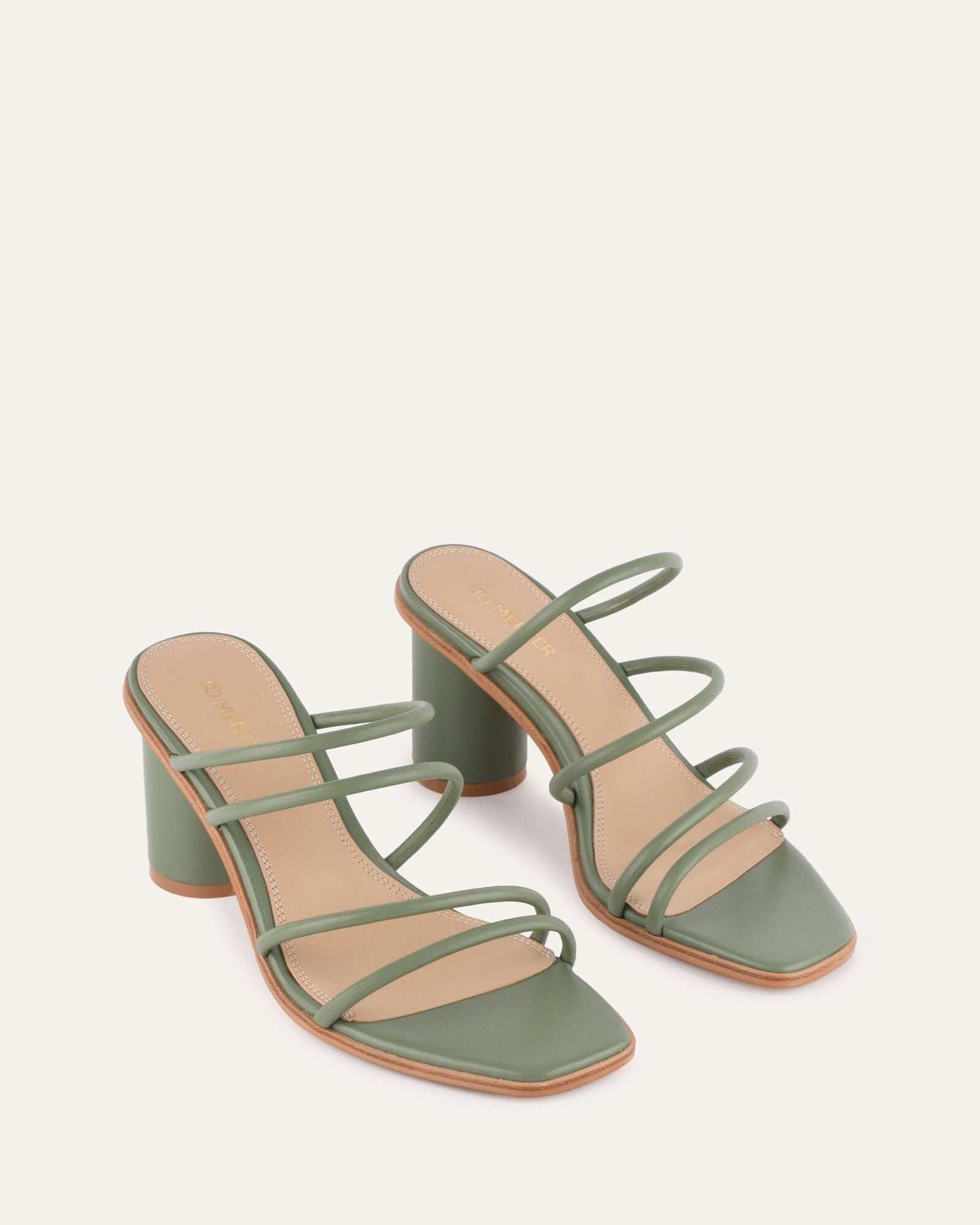NAOMI Mid Heel Sandals for Women - Pistachio Green Leather Summer Shoes | Comfortable & Stylish for Weddings, Parties & Casual Outings