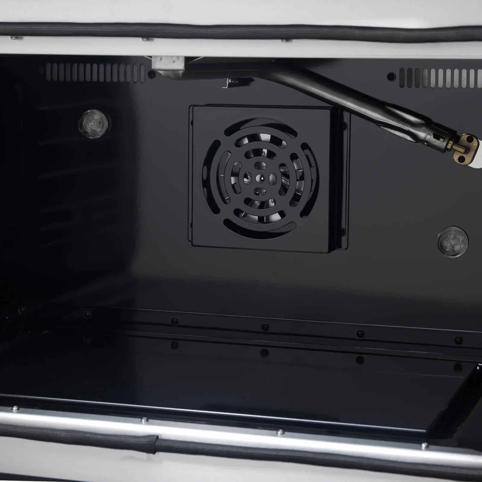 Forno Galiano 36 Inch French Door All Gas Range - Black with Antique Brass Trim - Model FFSGS6444 36BLK - Perfect for Modern Kitchens & Professional Chefs