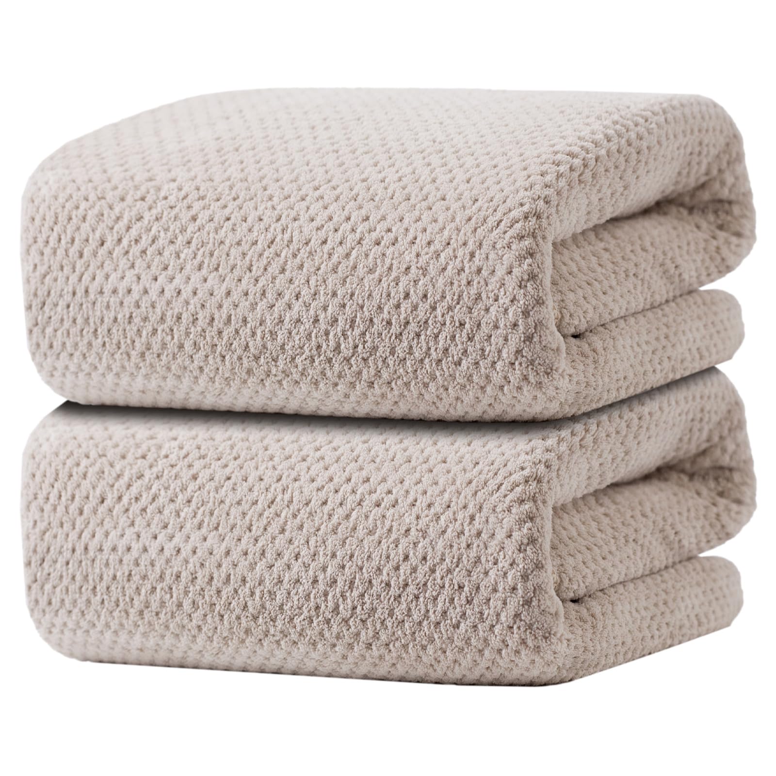 Premium Oversized Bath Towels 40x80 Inches - Ultra Soft, Quick Dry & Highly Absorbent Microfiber Bath Sheets for Adults (2-Pack, Beige) - Perfect for Spa, Beach & Luxury Bathroom Experience