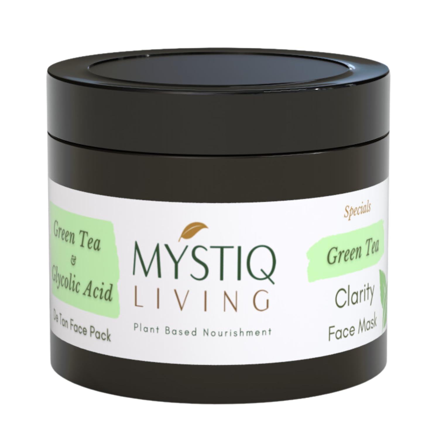 Mystiq Living Green Tea Anti-Acne Face Mask | Clarifying Treatment for Pimples & Acne Marks | Oily, Acne-Prone & Combination Skin Care | 100g | Perfect for Daily Skincare & Post-Breakout Recovery