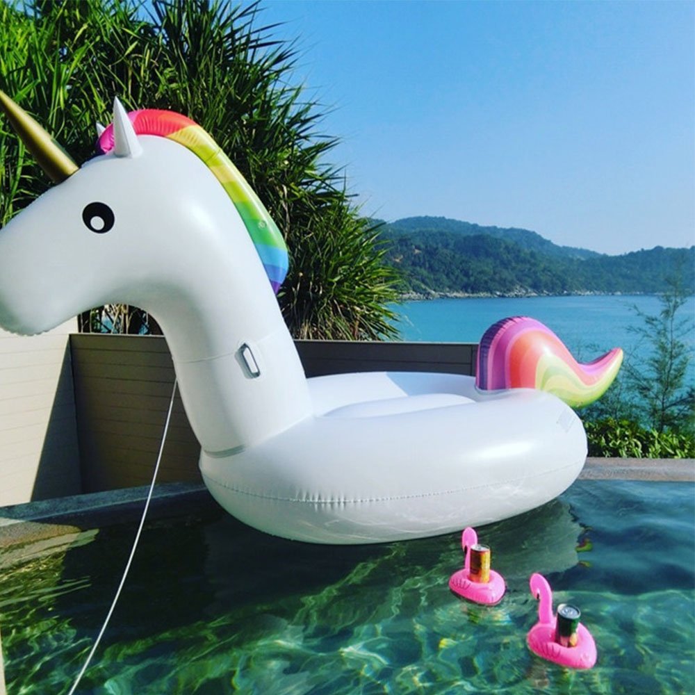 **Topind Giant Inflatable Unicorn Float - Rainbow Pool Lounge Raft for Kids & Adults, PVC Swim Ring, Summer Water Toy for Swimming Pools, Lakes & Beach Parties**